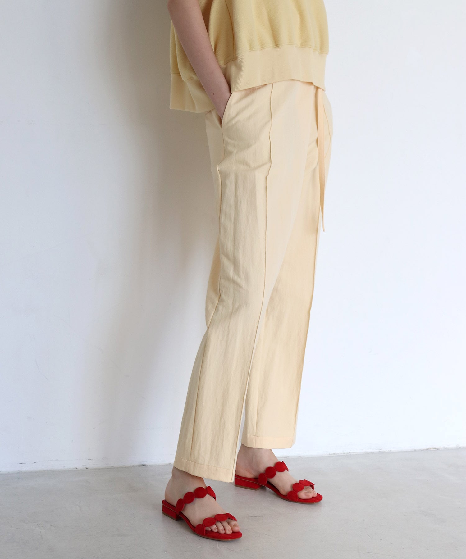 high waist pin tuck pants