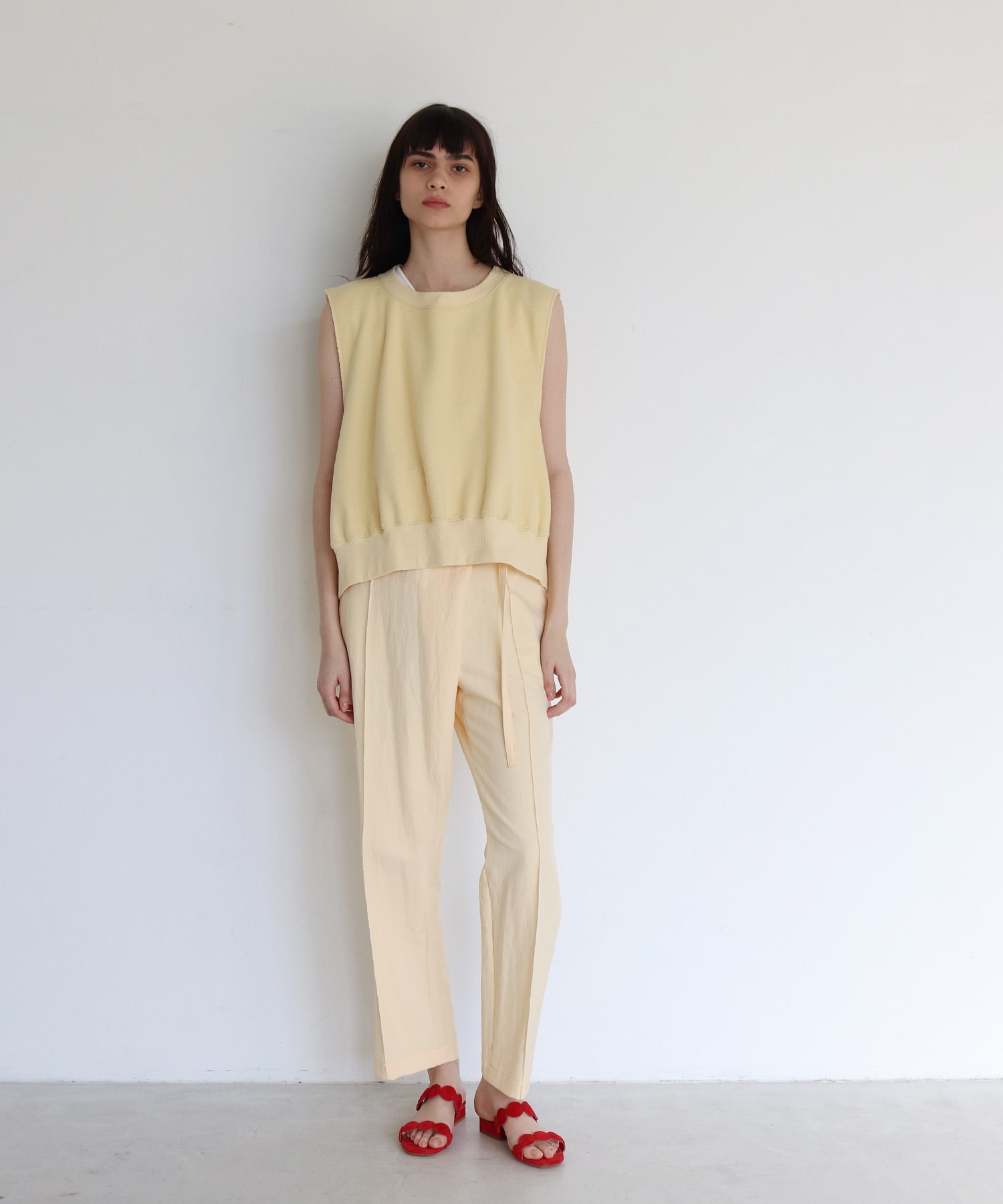 high waist pin tuck pants