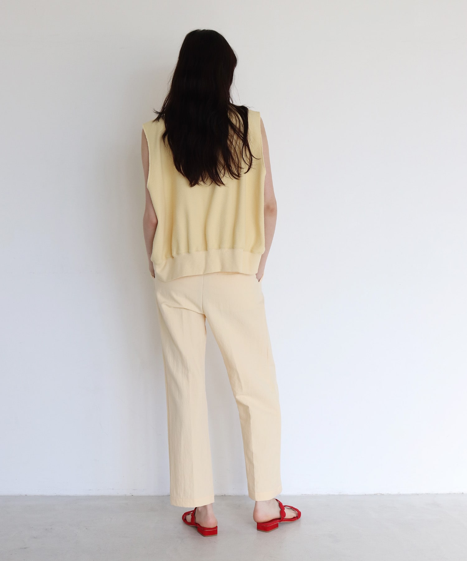 high waist pin tuck pants