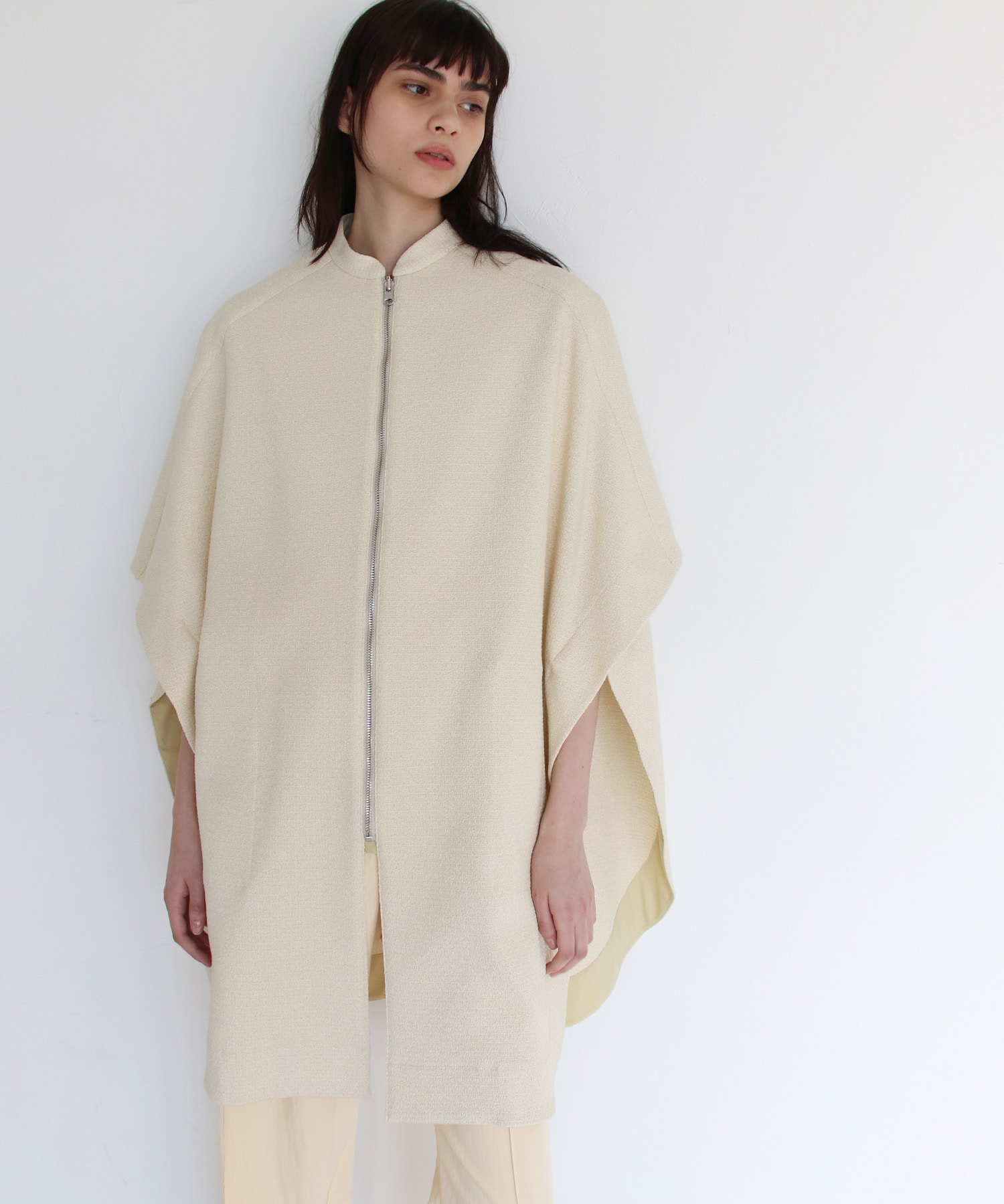 tweed reversible poncho coat