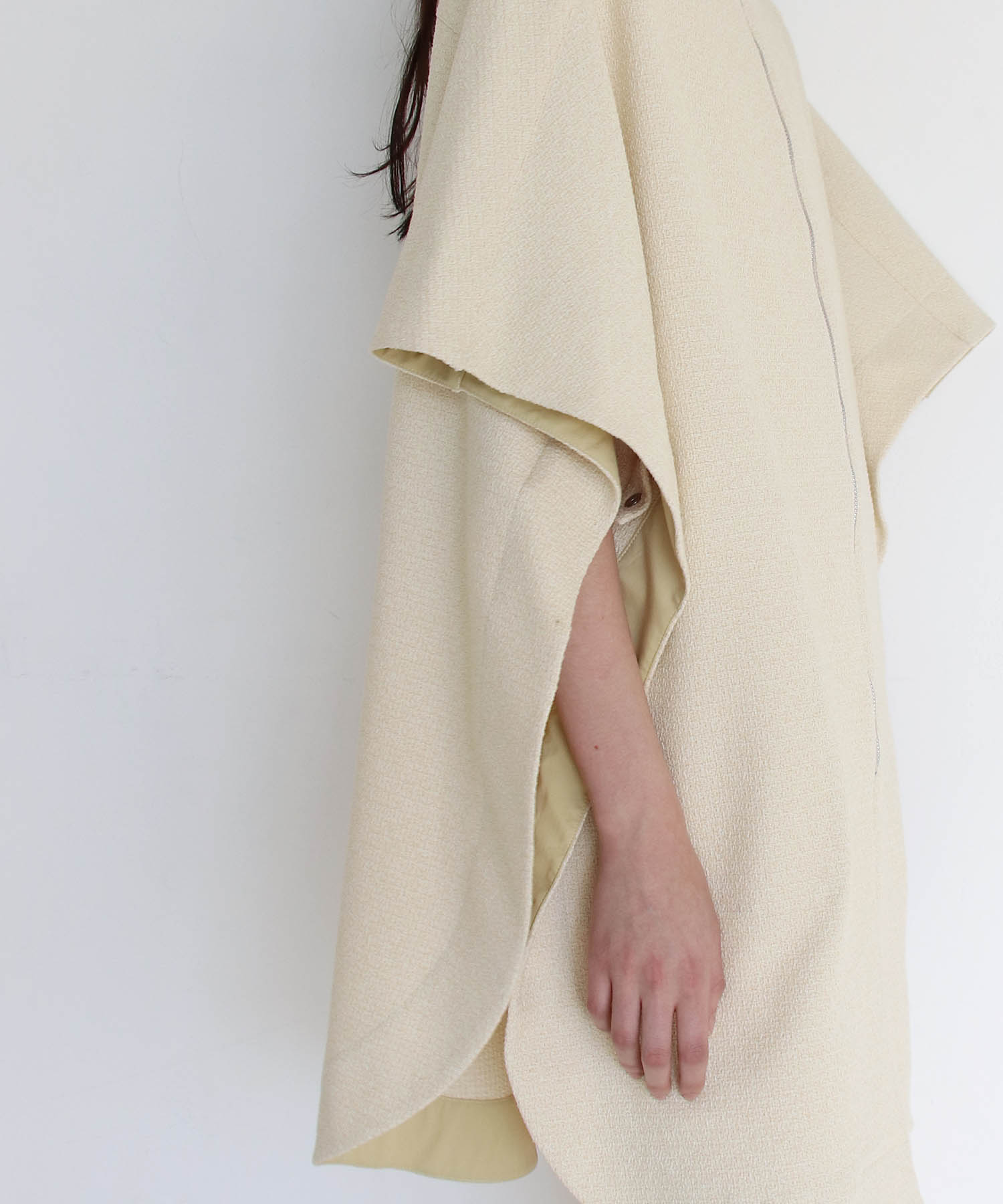 tweed reversible poncho coat