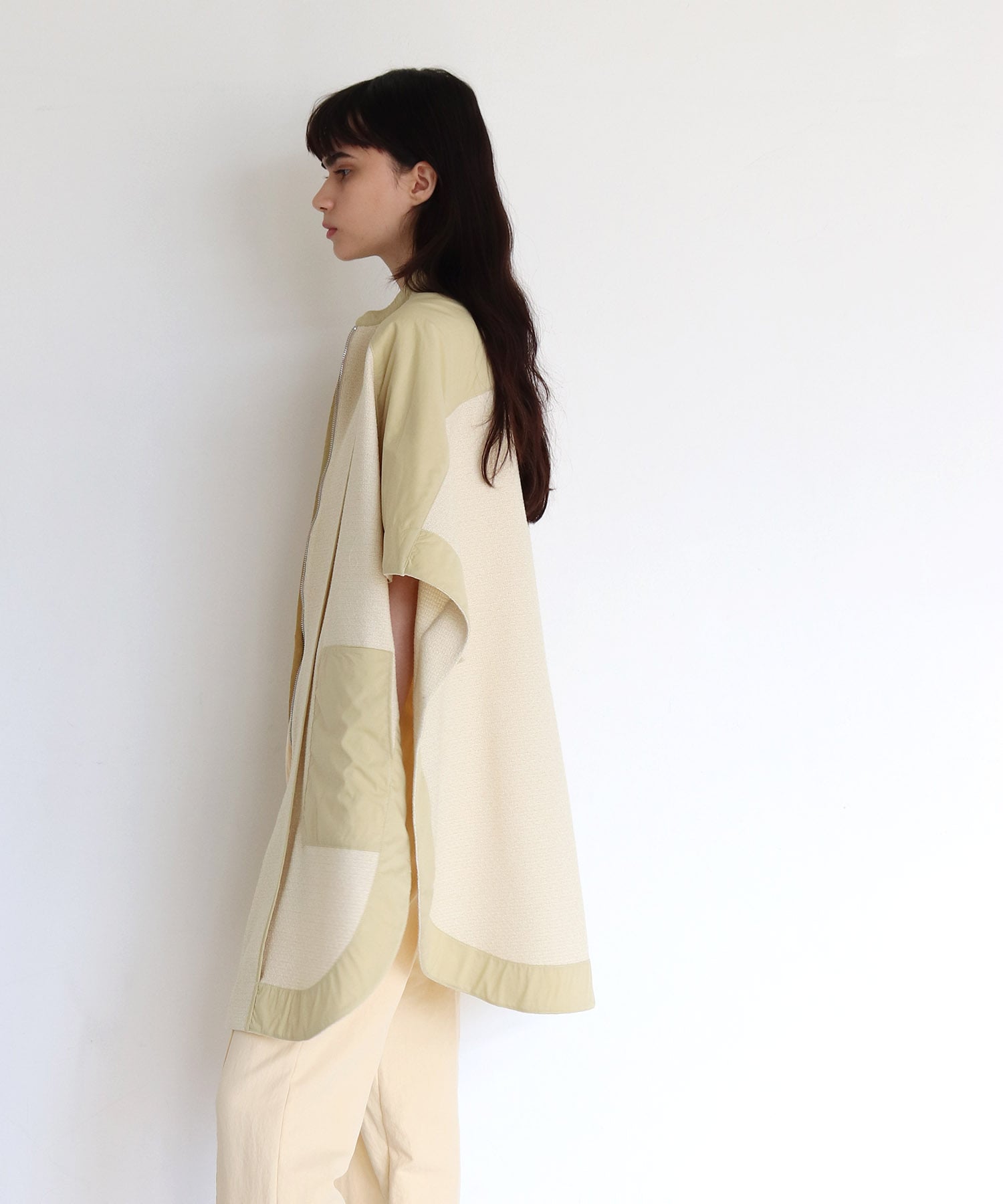 tweed reversible poncho coat