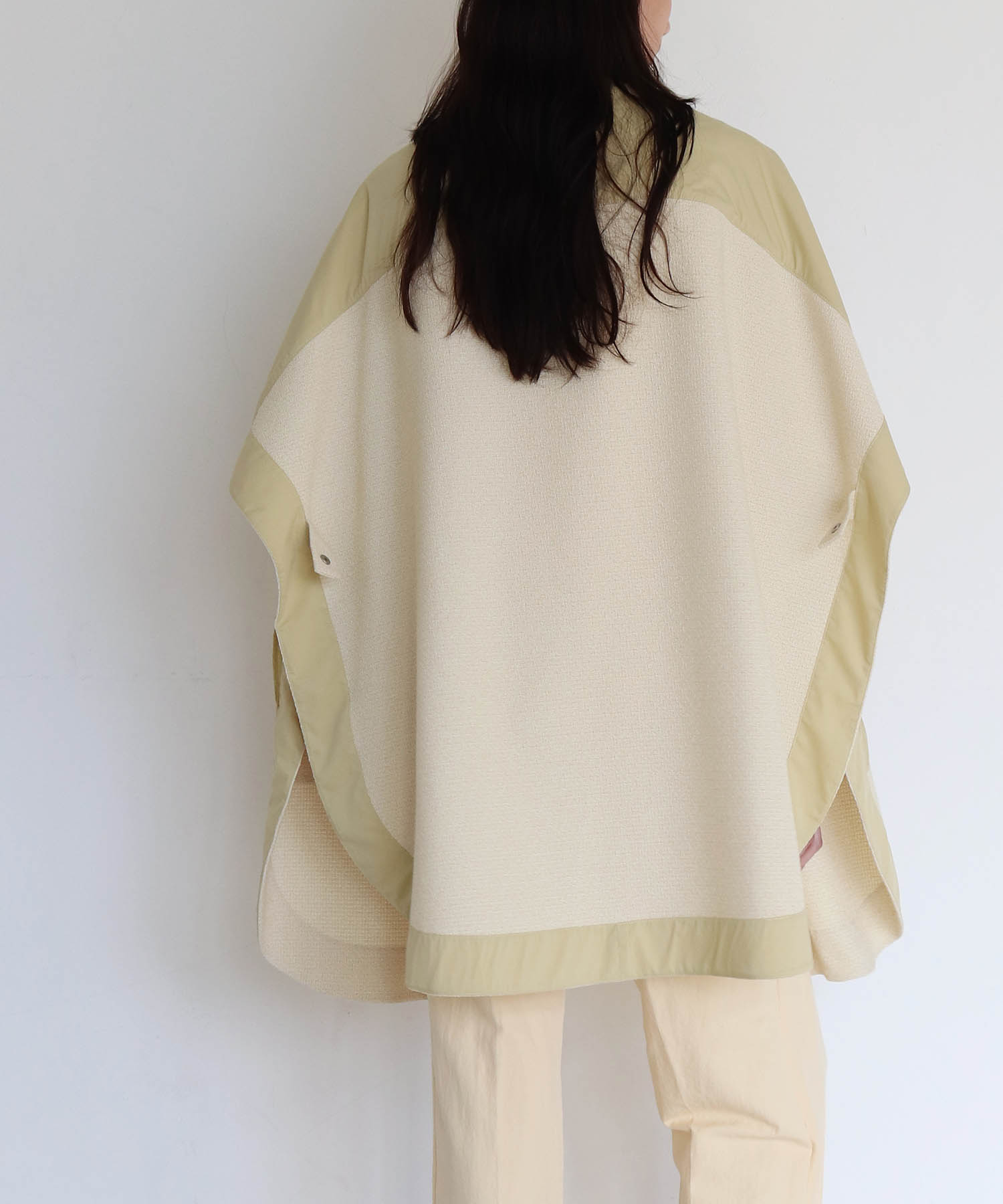 tweed reversible poncho coat