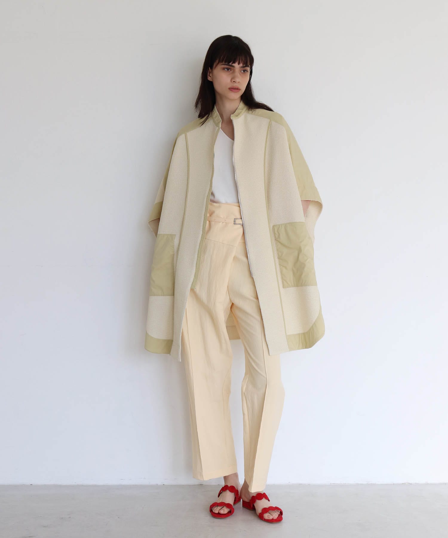 tweed reversible poncho coat