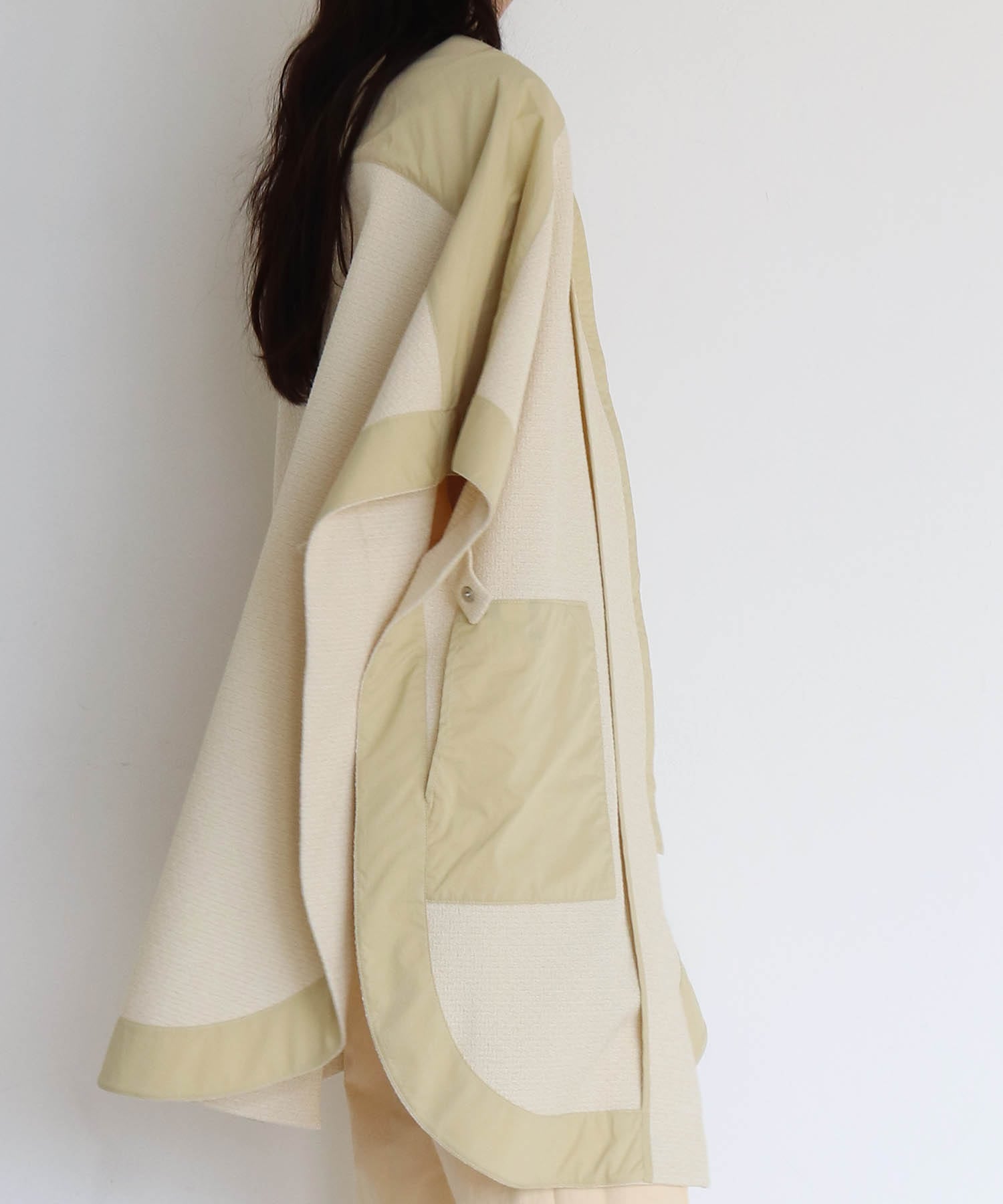tweed reversible poncho coat