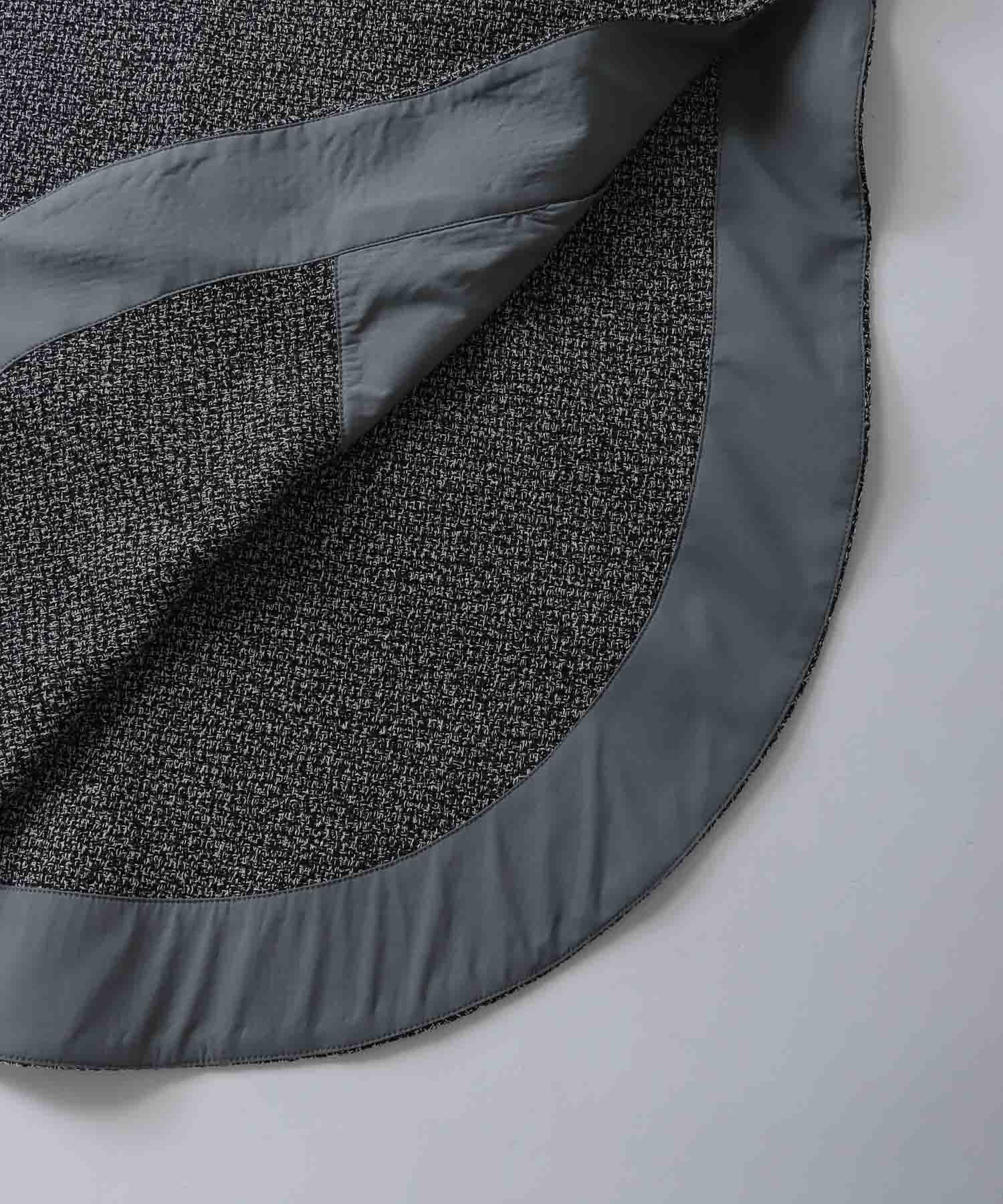 tweed reversible poncho coat