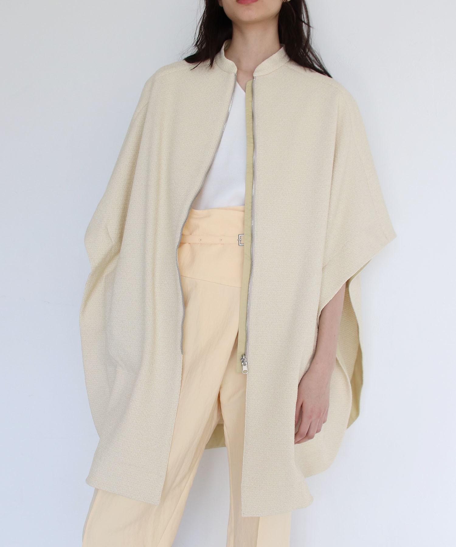 tweed reversible poncho coat