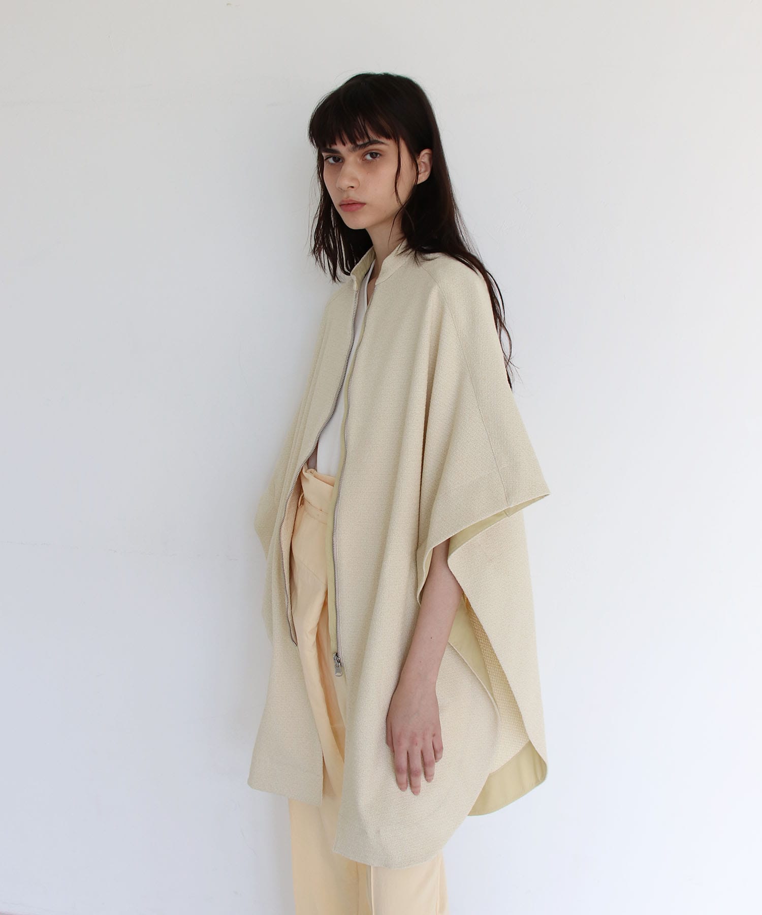 tweed reversible poncho coat