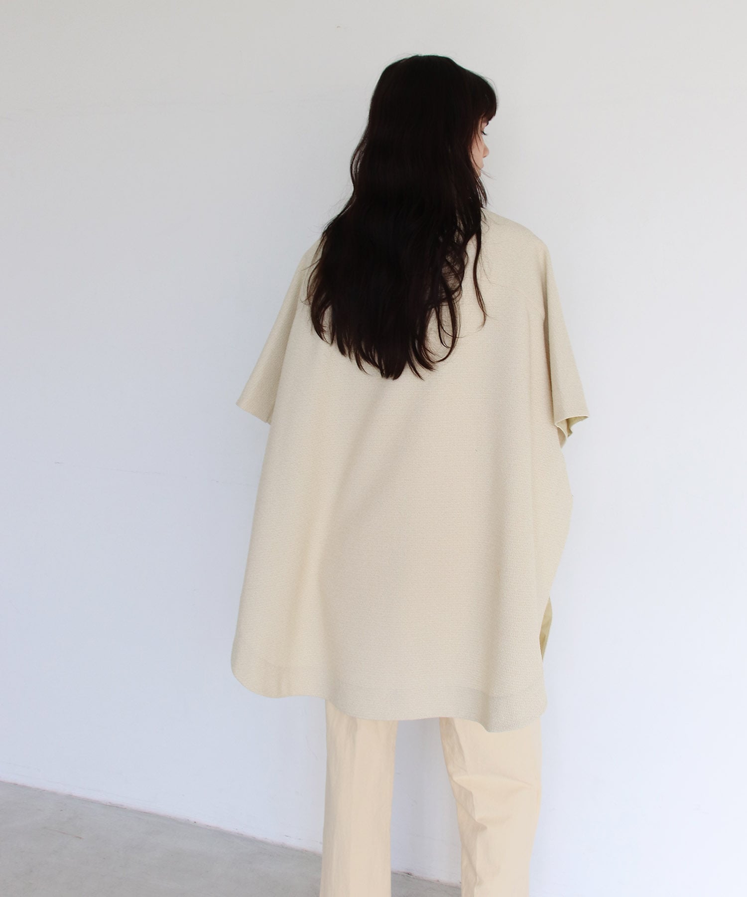 tweed reversible poncho coat