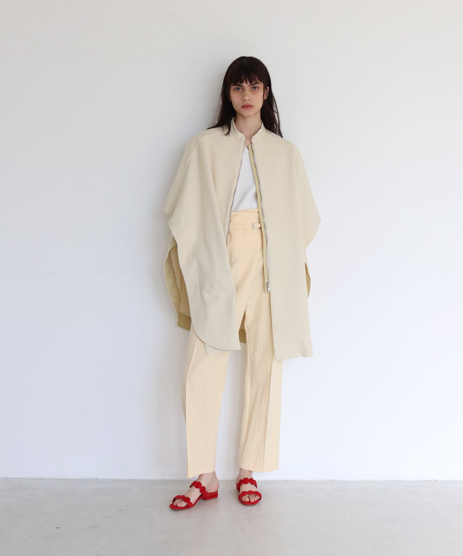 tweed reversible poncho coat