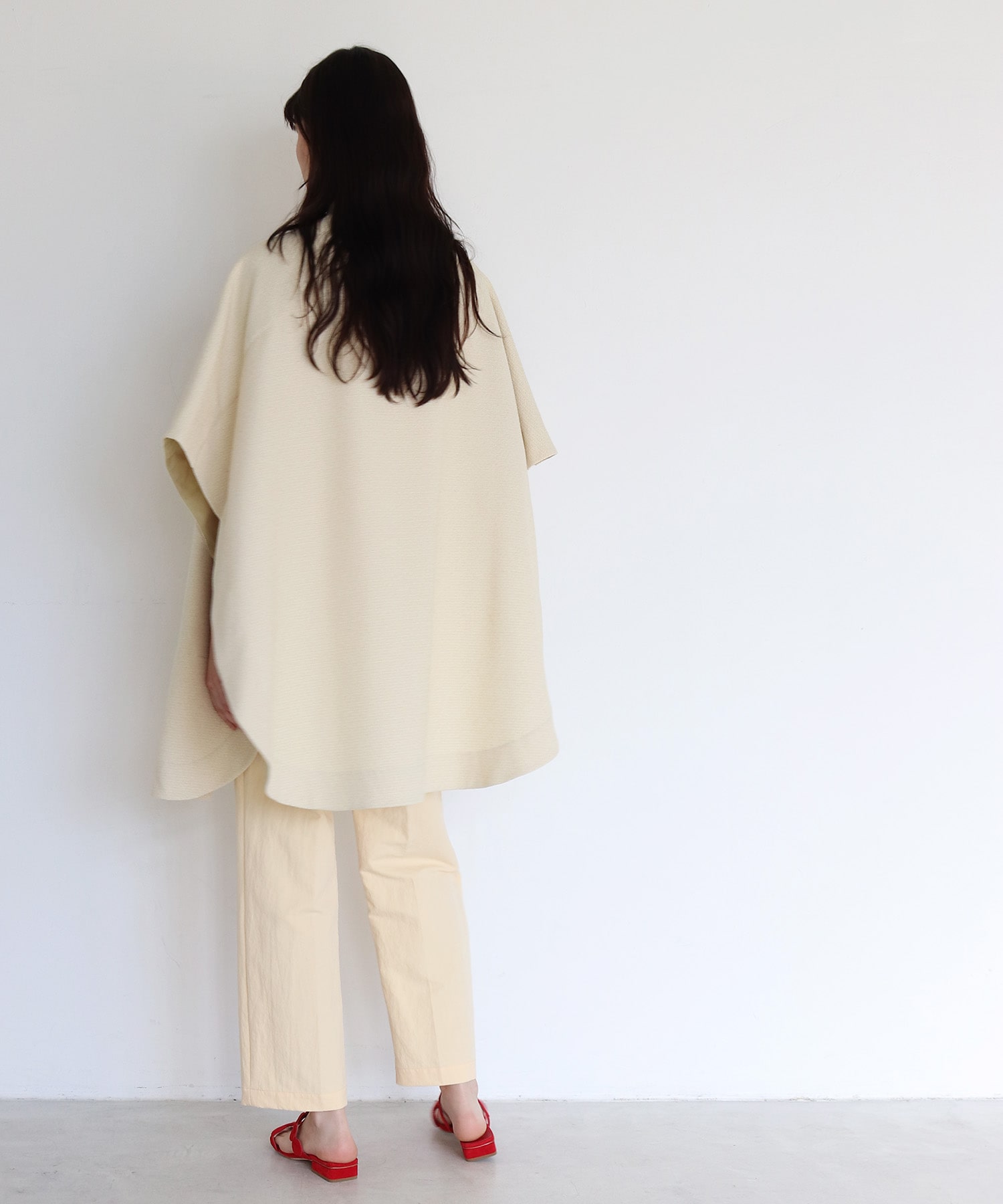 tweed reversible poncho coat