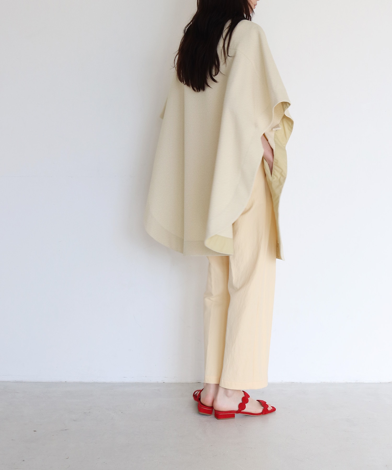 tweed reversible poncho coat
