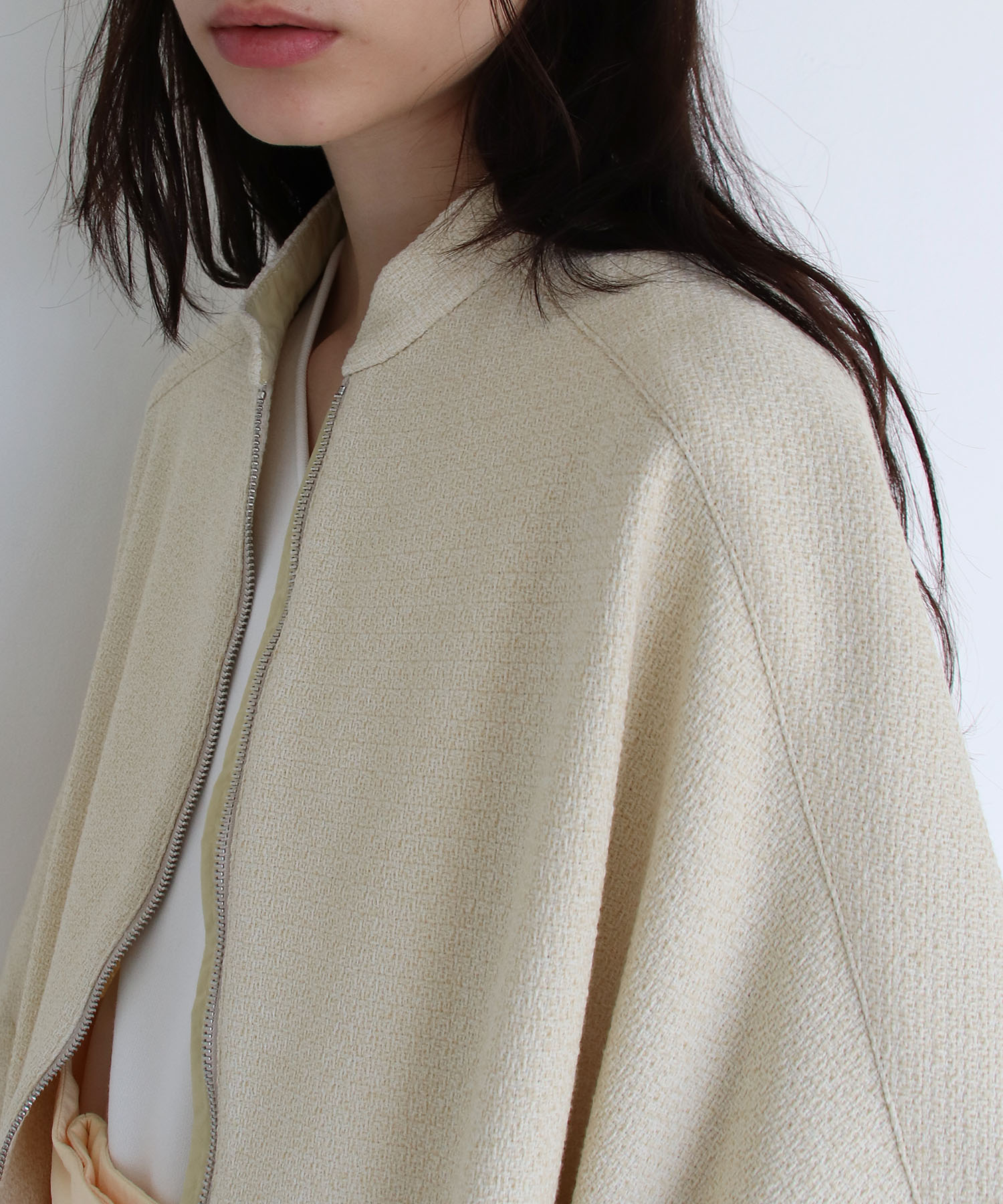 tweed reversible poncho coat