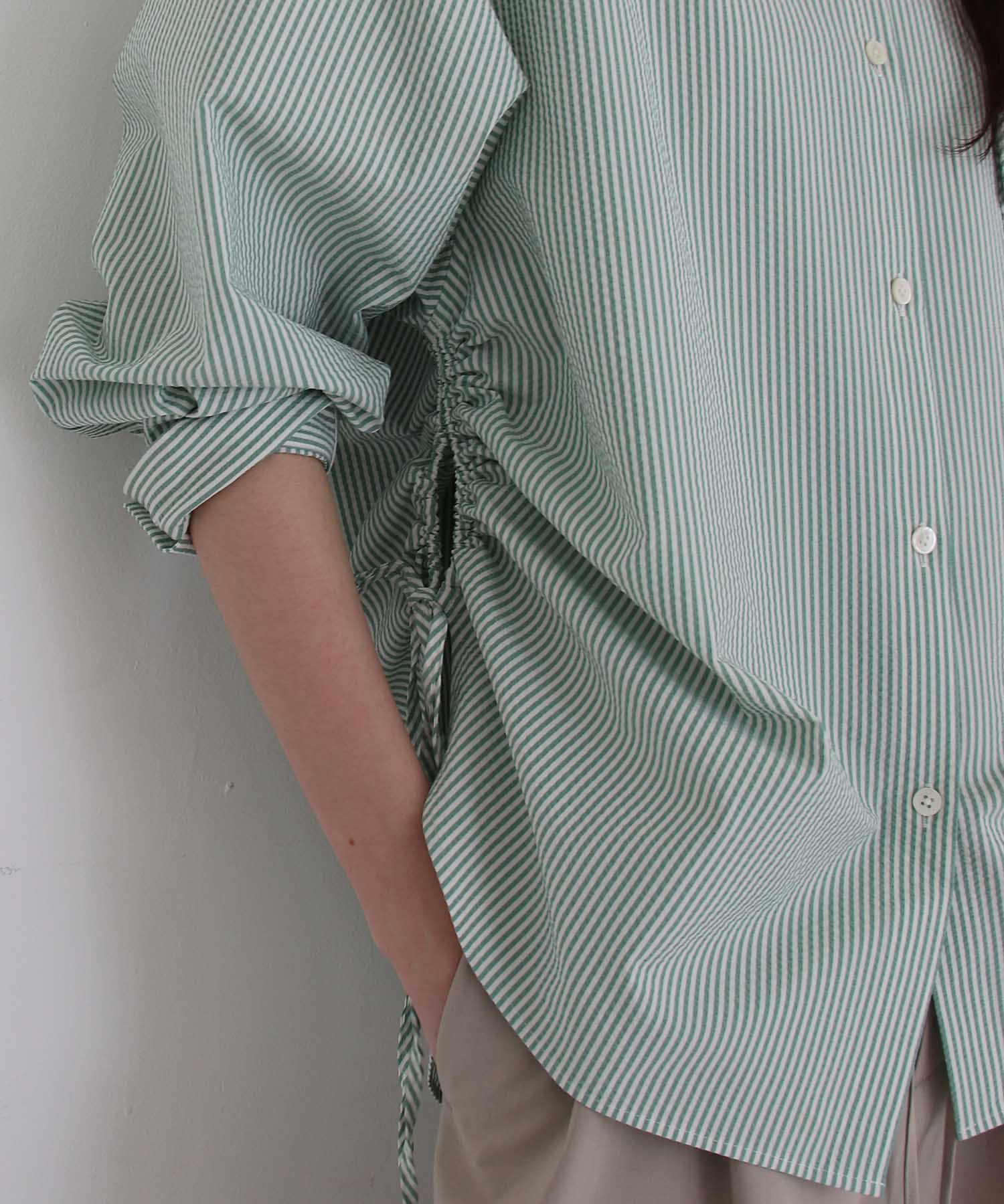 side string design stripe blouse