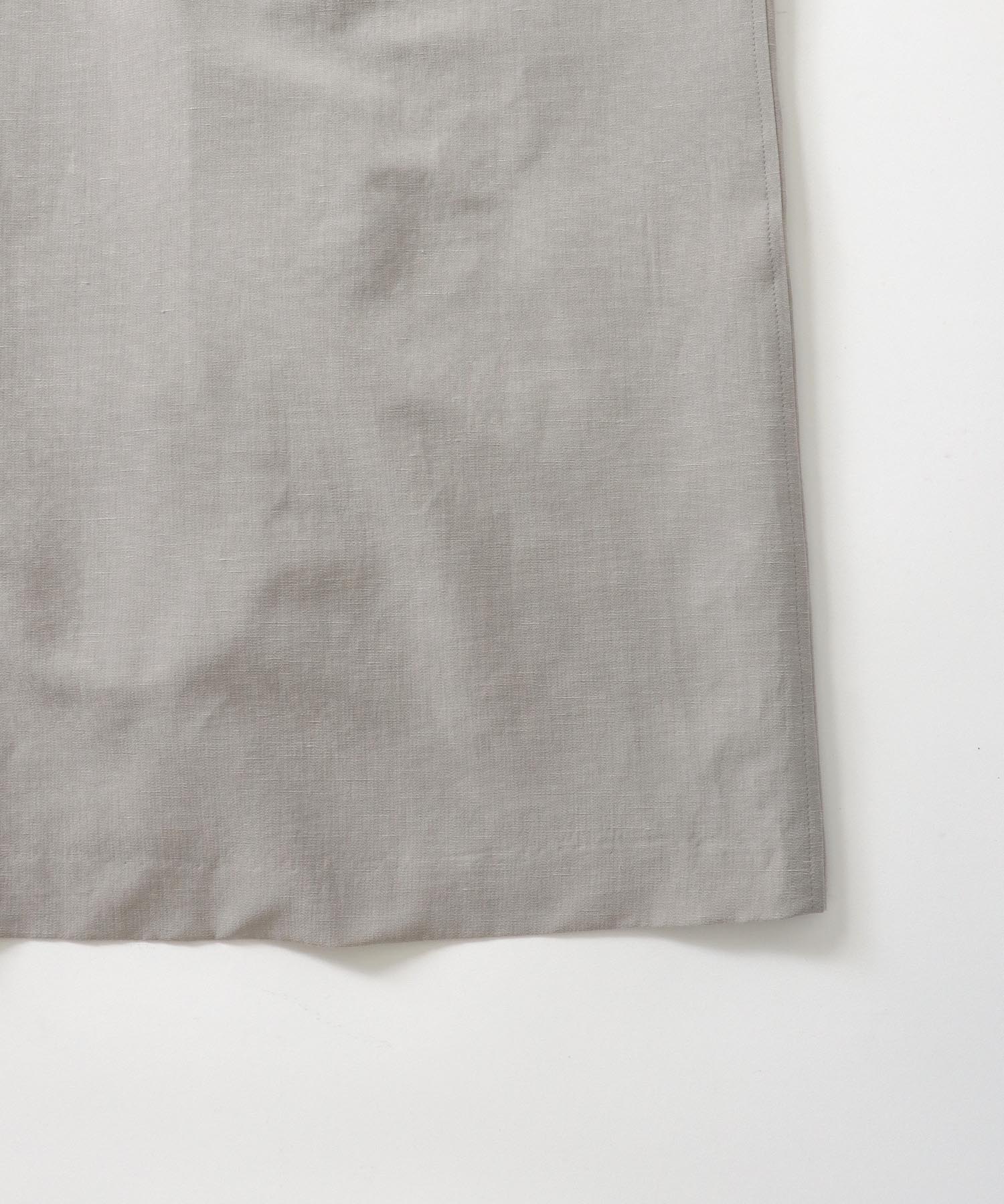 triacetate linen big collar dress