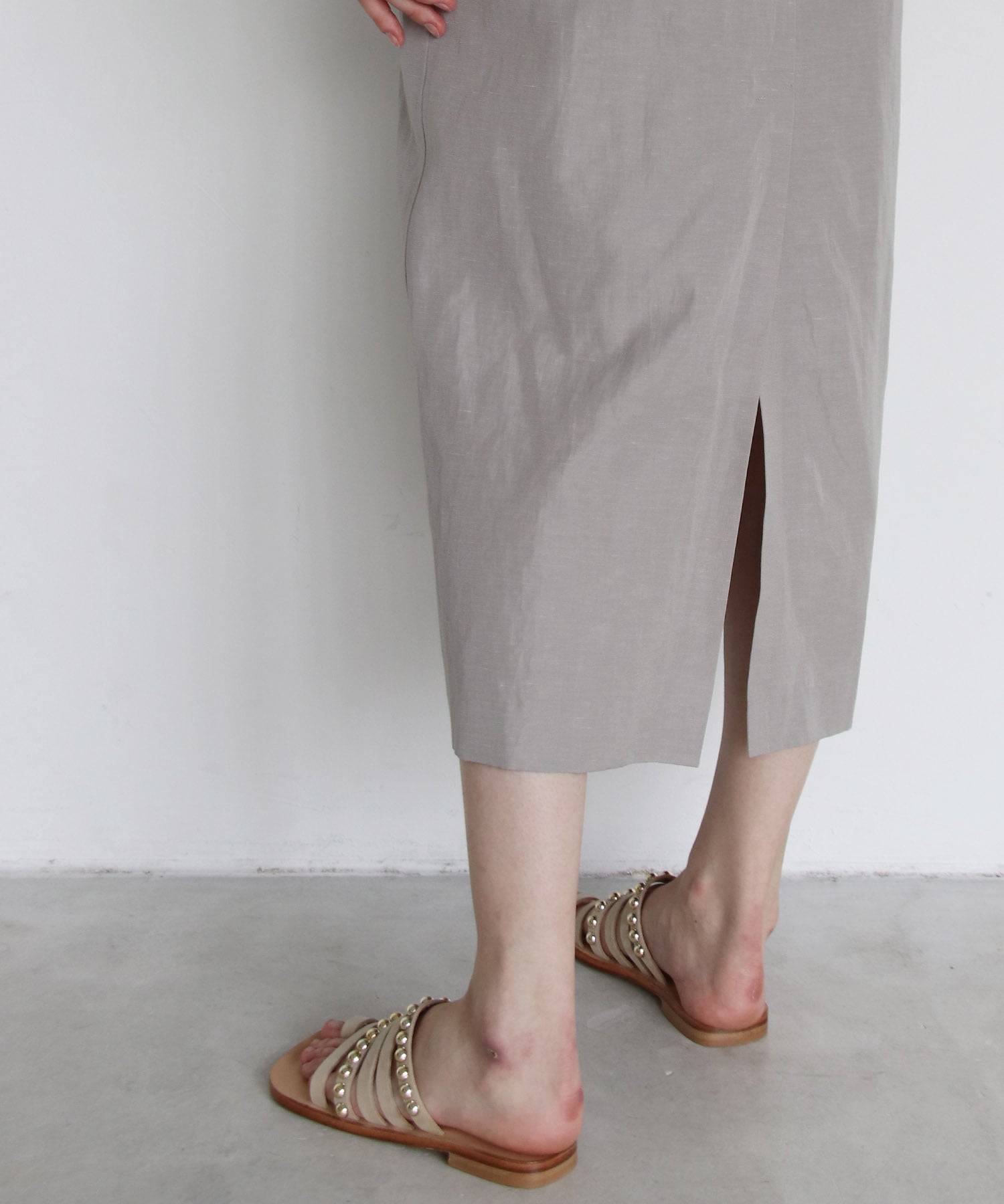 triacetate linen big collar dress