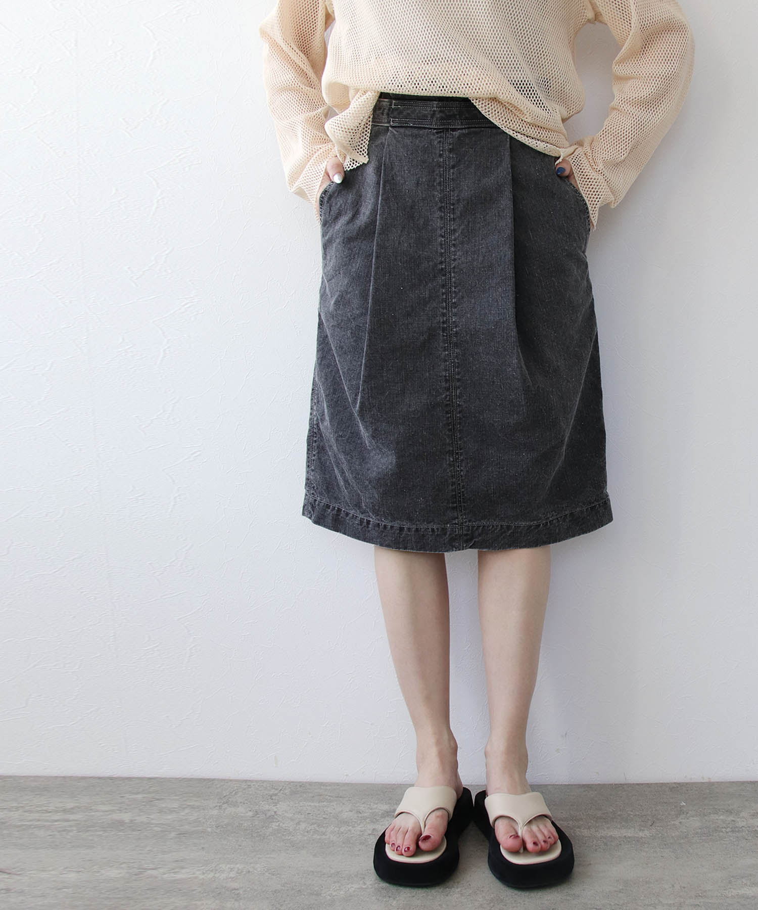 pigment coating cotton skirt