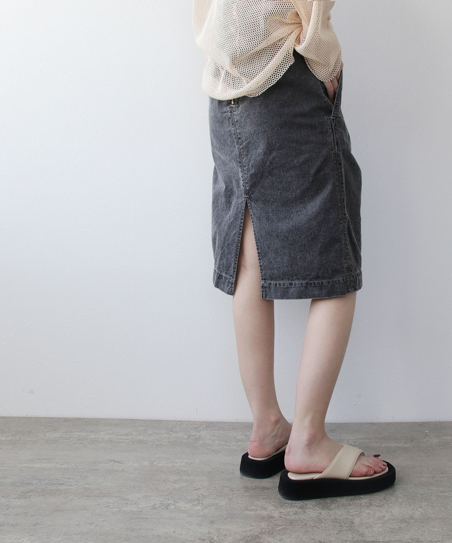 pigment coating cotton skirt