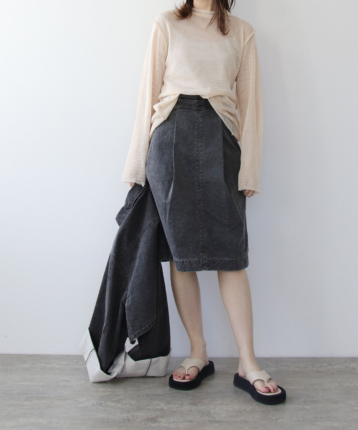 pigment coating cotton skirt