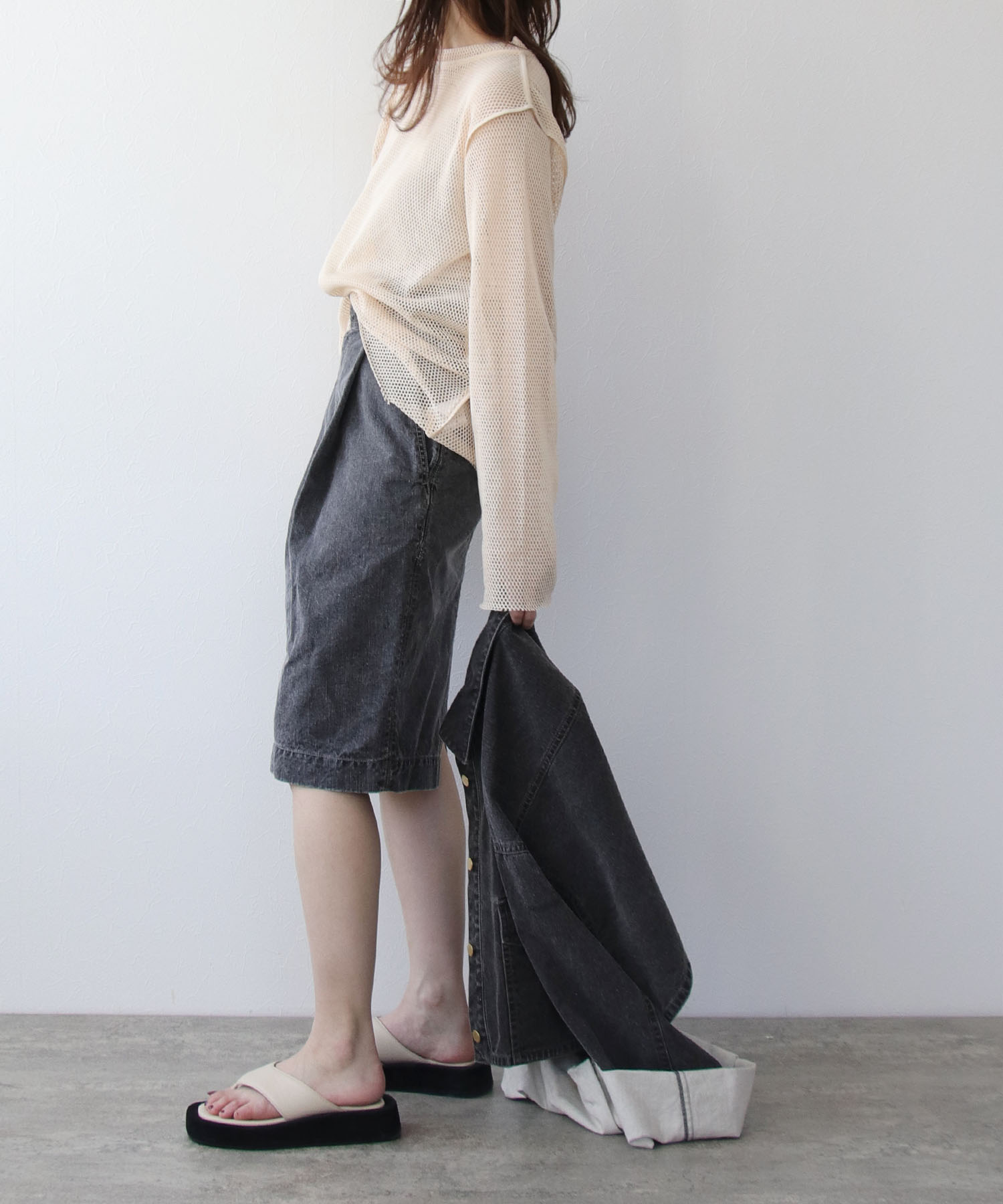 pigment coating cotton skirt