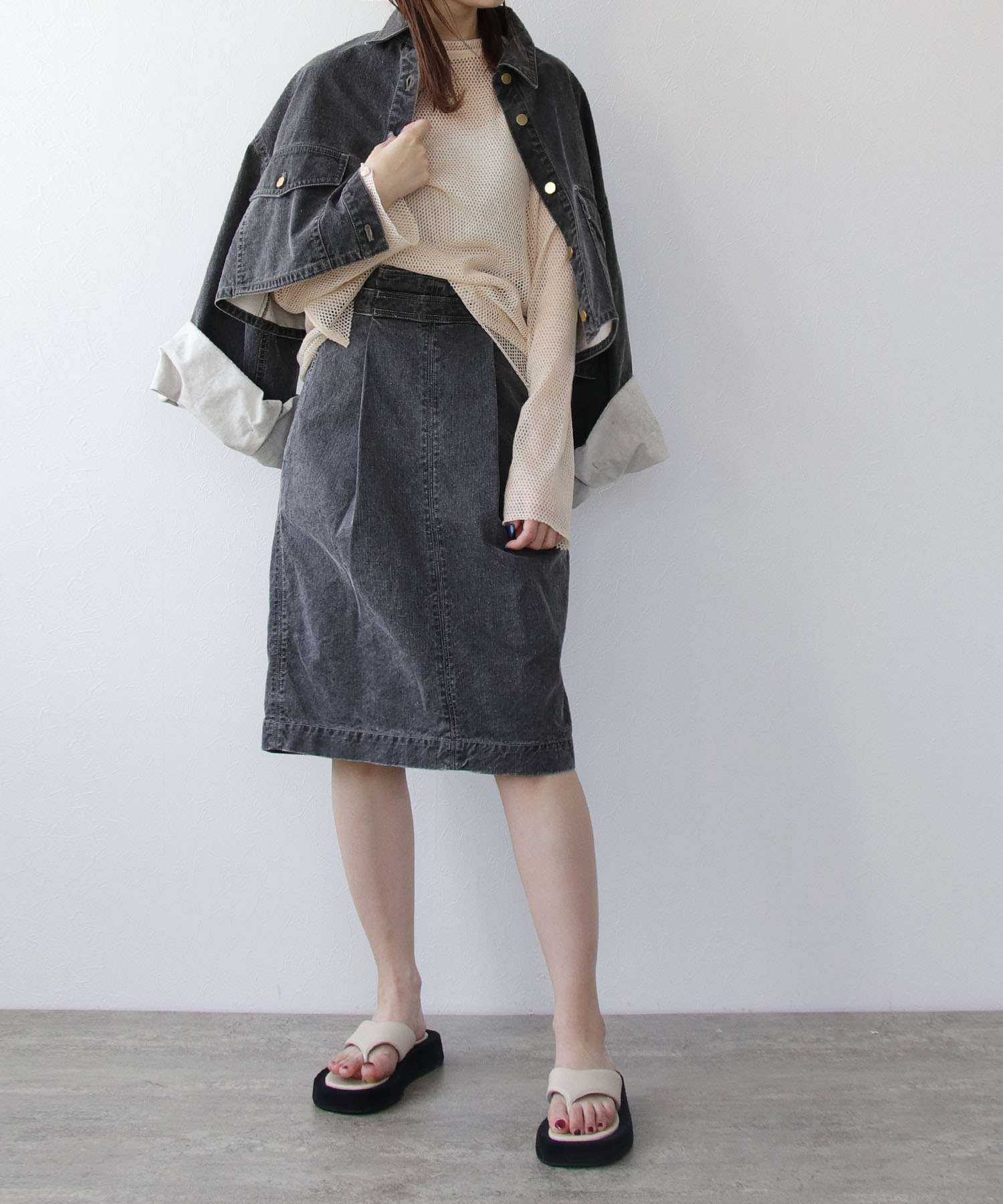 pigment coating cotton skirt