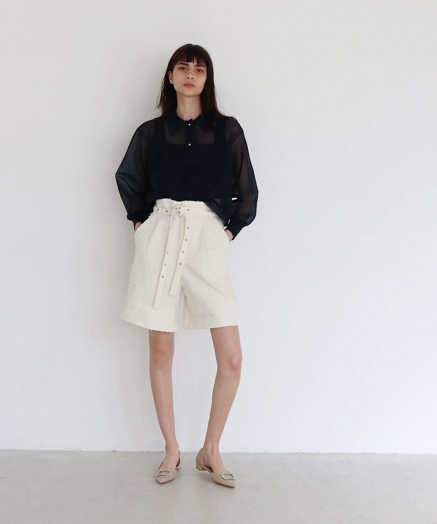 tweed short pants