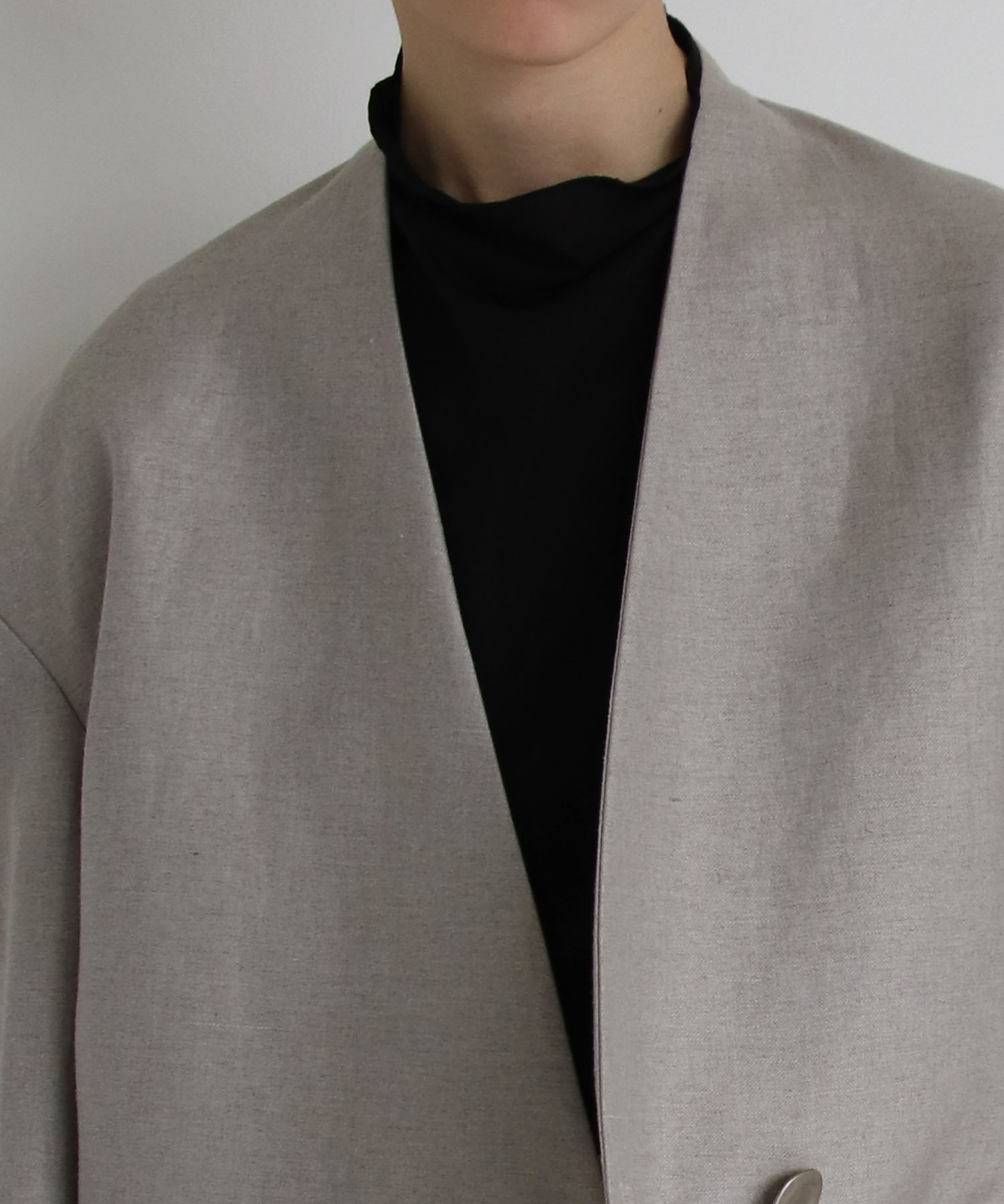 wool linen back belt jacket | AND ON JIONE STORE(アンドオン