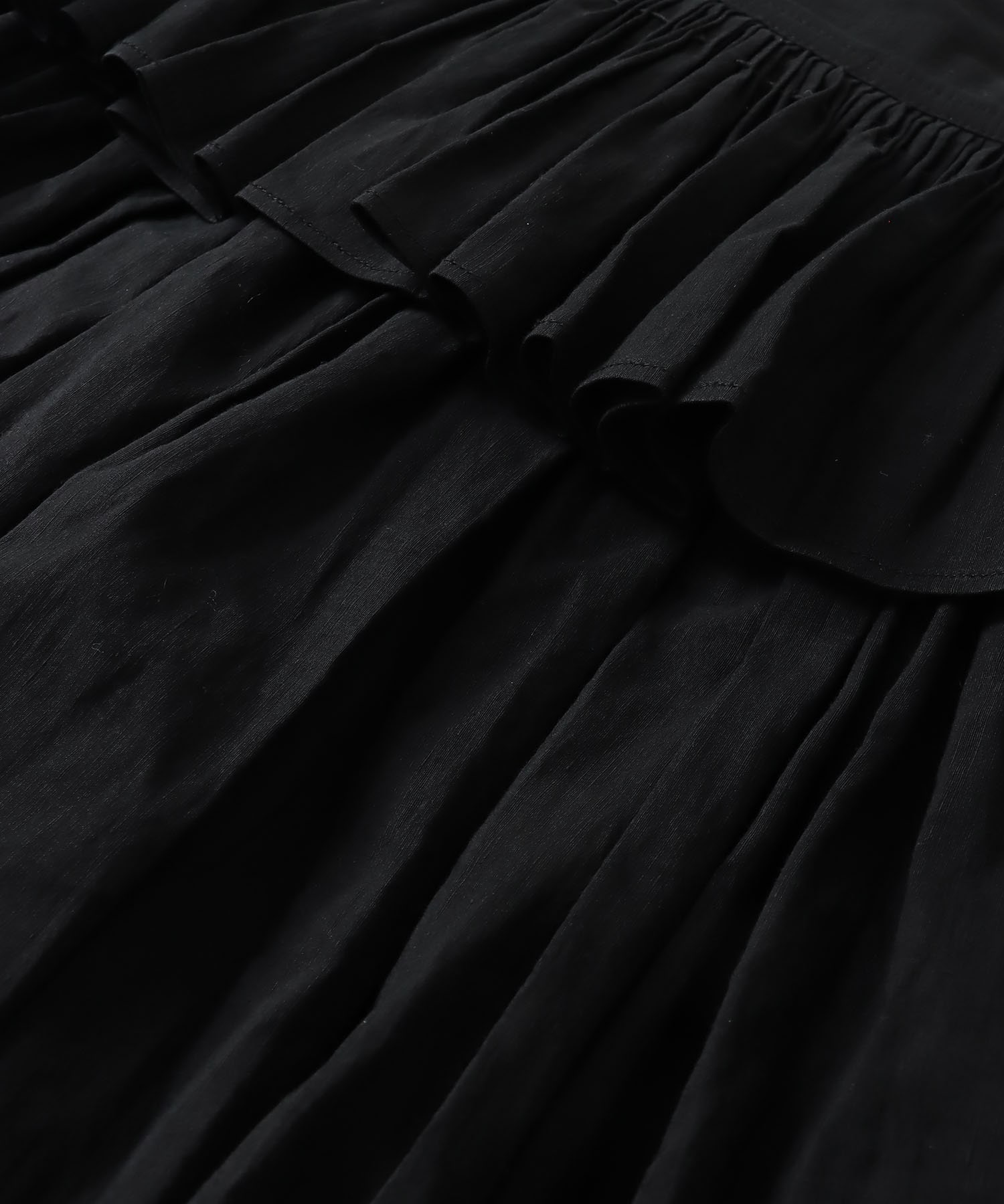 hand stitch peplum gather skirt