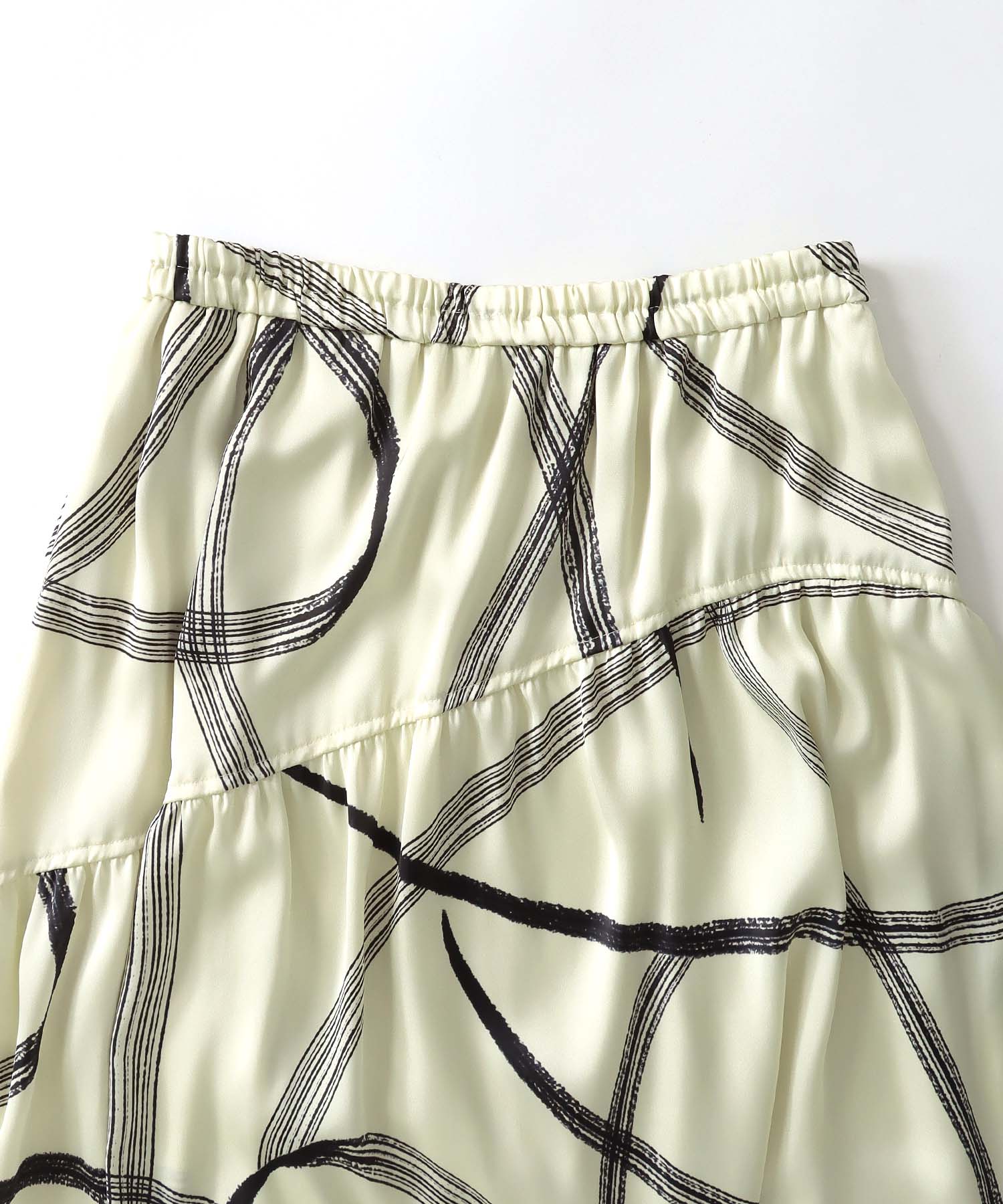 blush print gather switching skirt