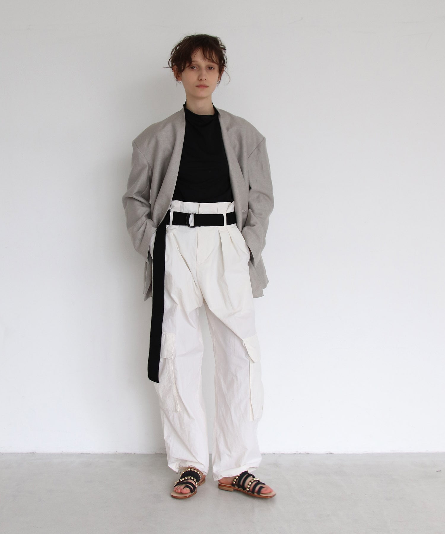 nylon utility belted pants