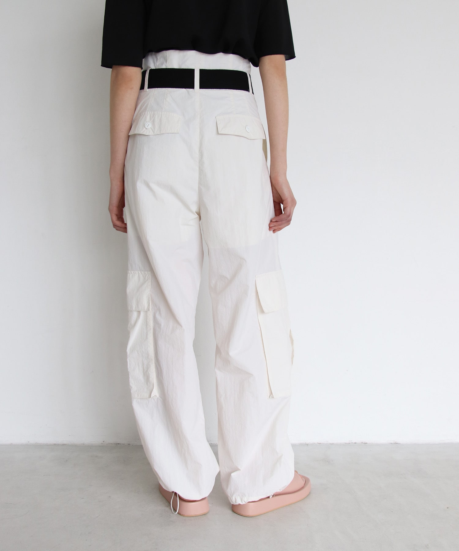 nylon utility belted pants