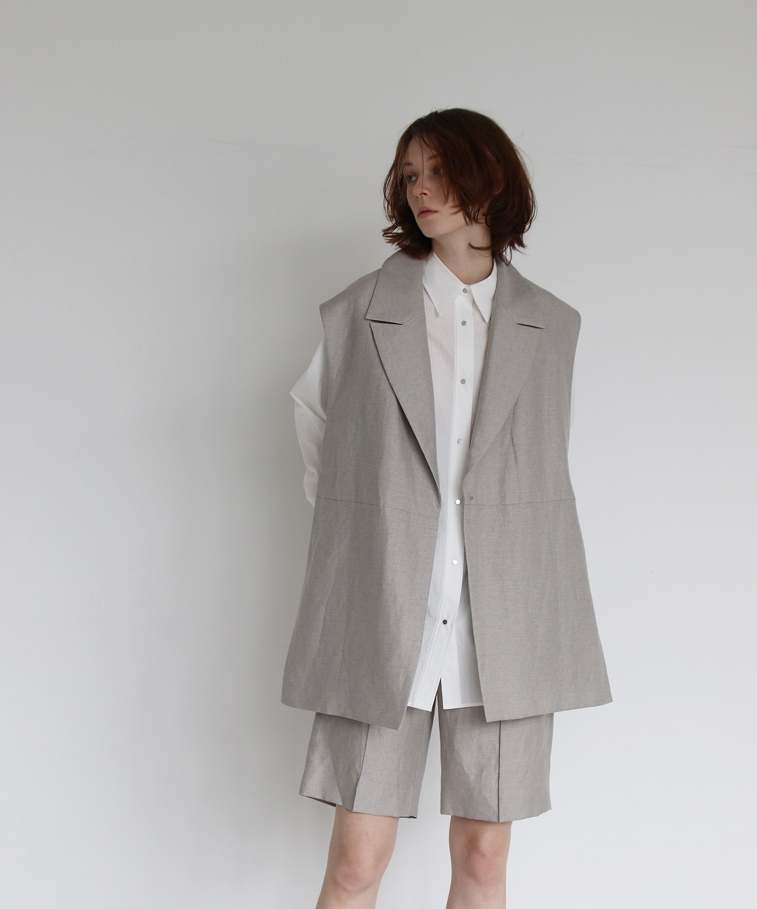 wool linen half pants
