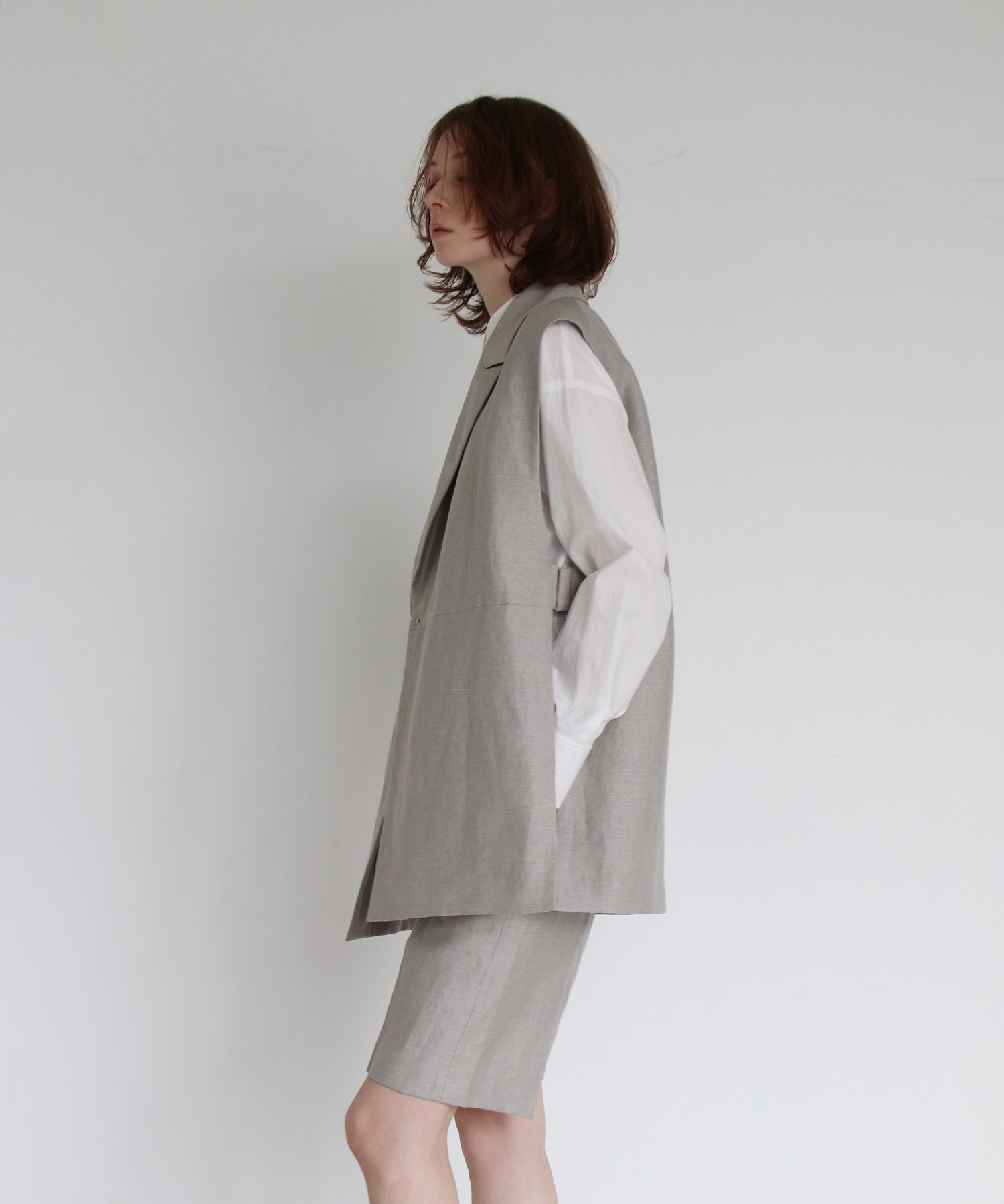 wool linen half pants