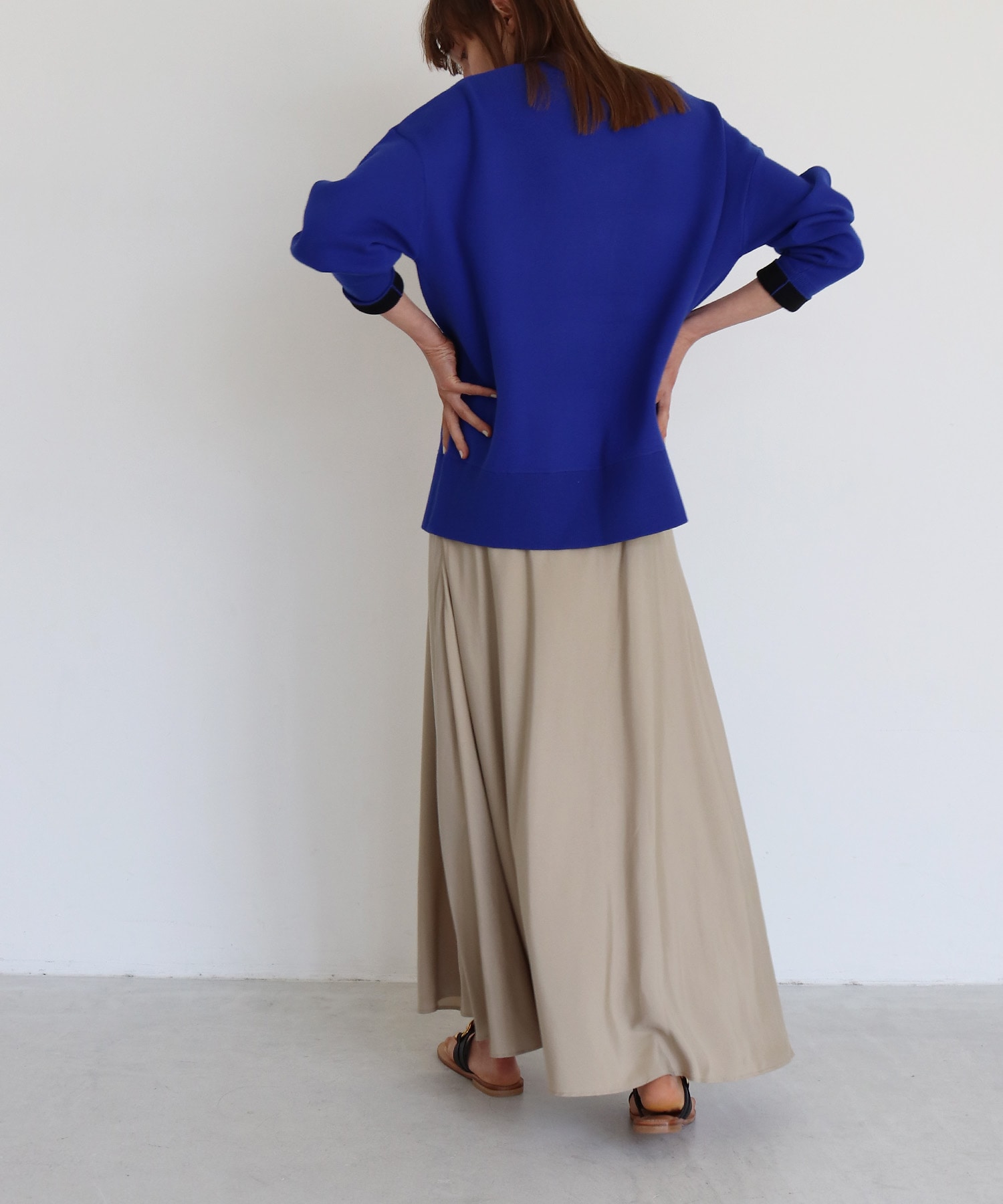 fibril chambray flare skirt