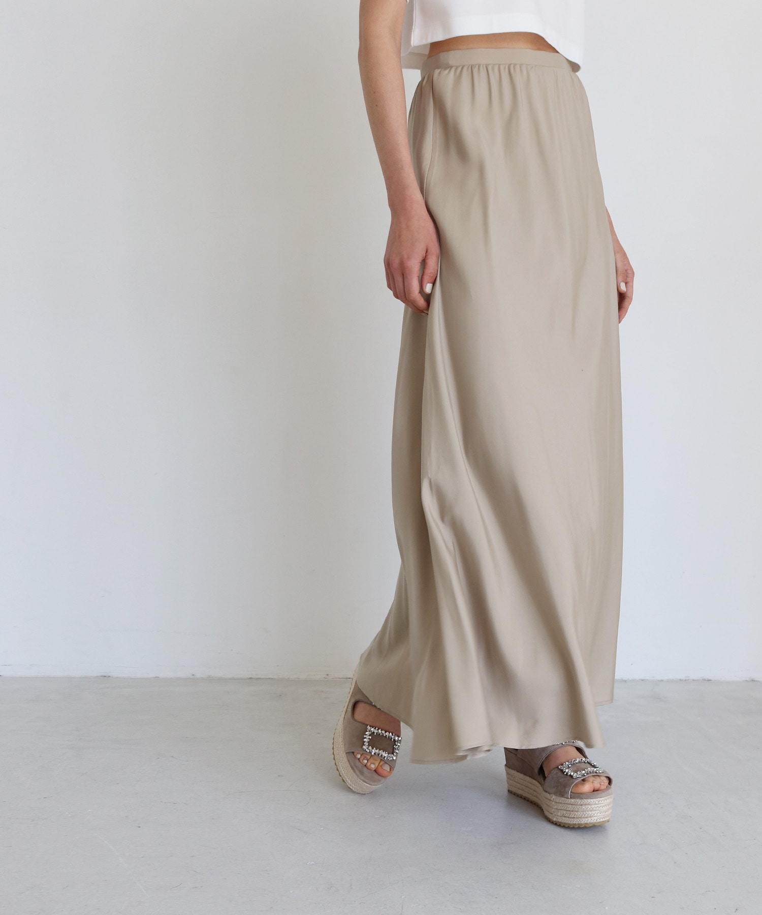 fibril chambray flare skirt