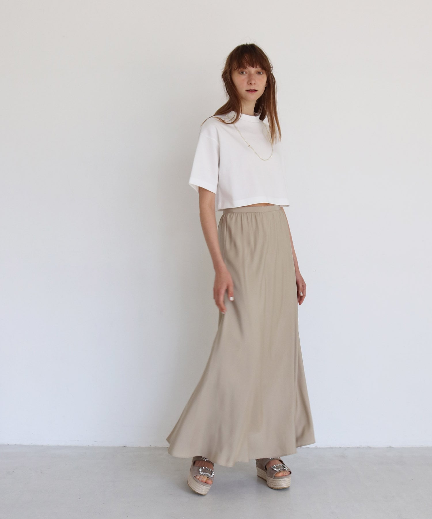 fibril chambray flare skirt