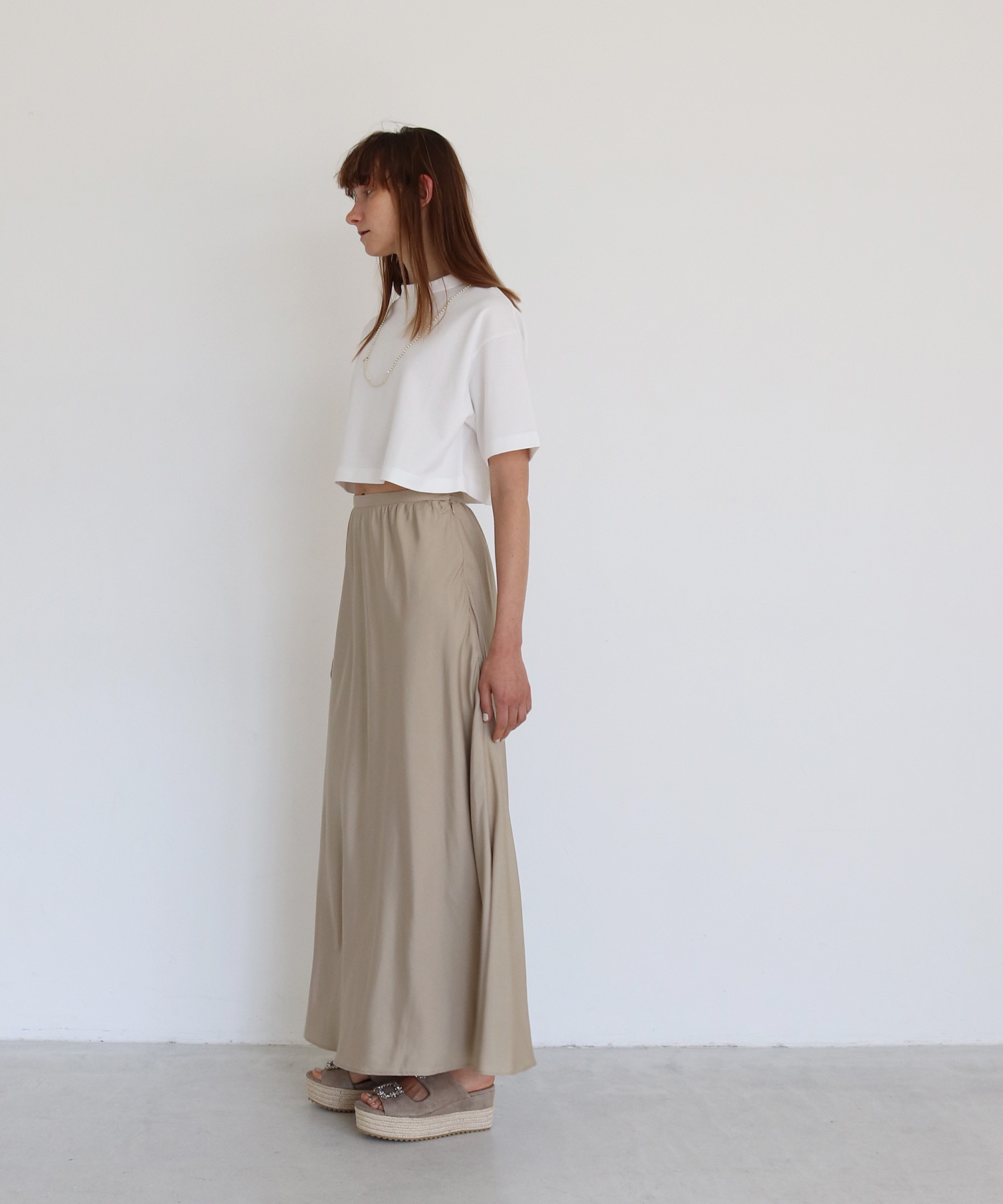 fibril chambray flare skirt