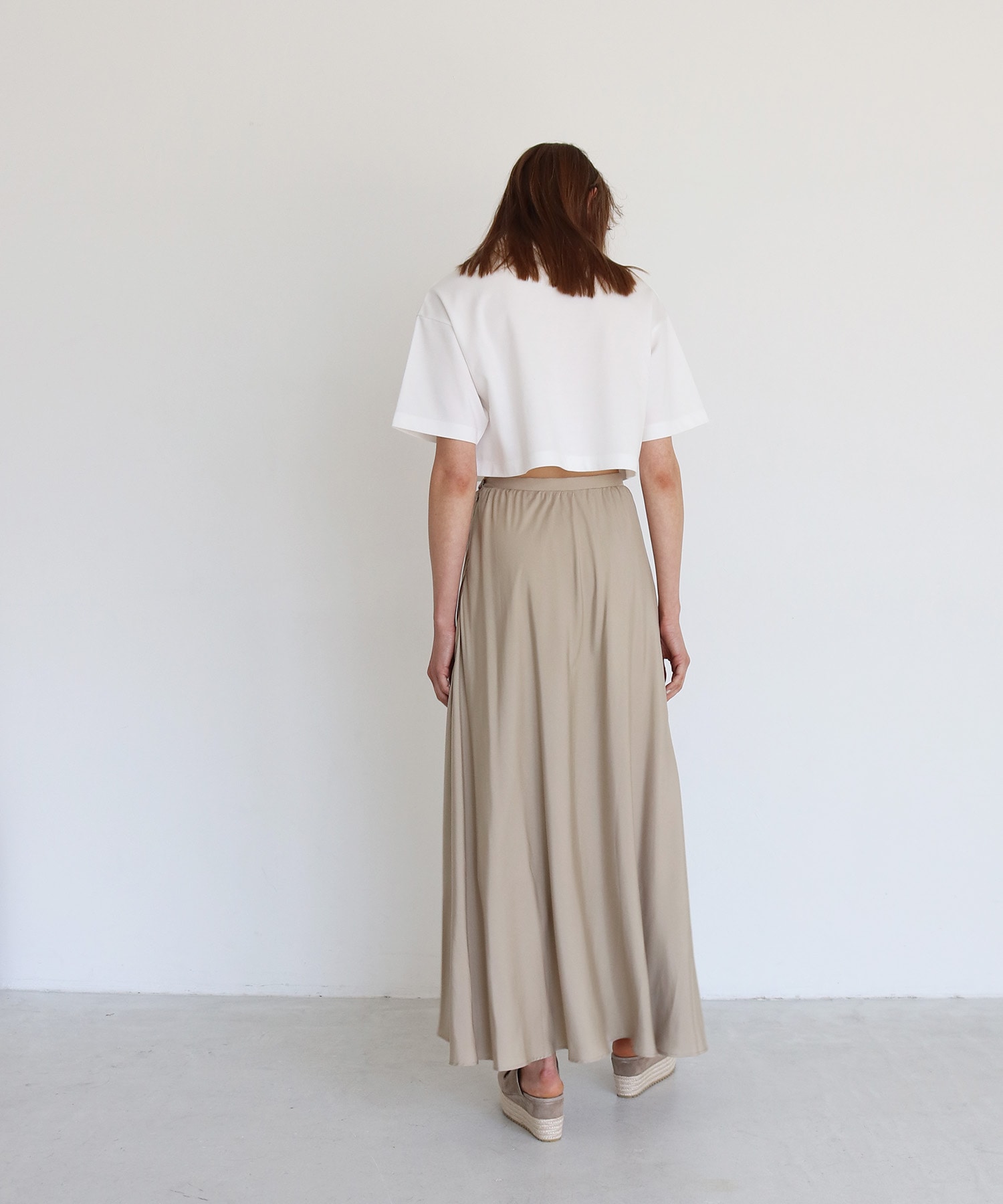 fibril chambray flare skirt