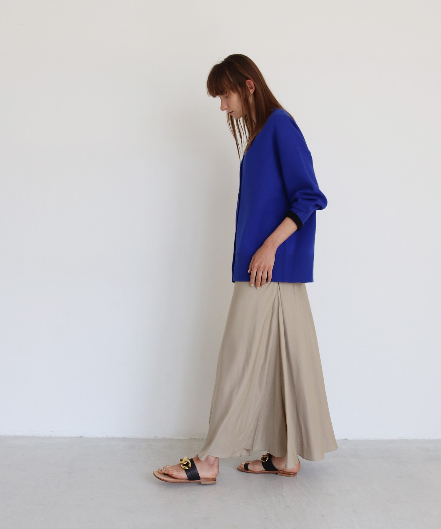 fibril chambray flare skirt