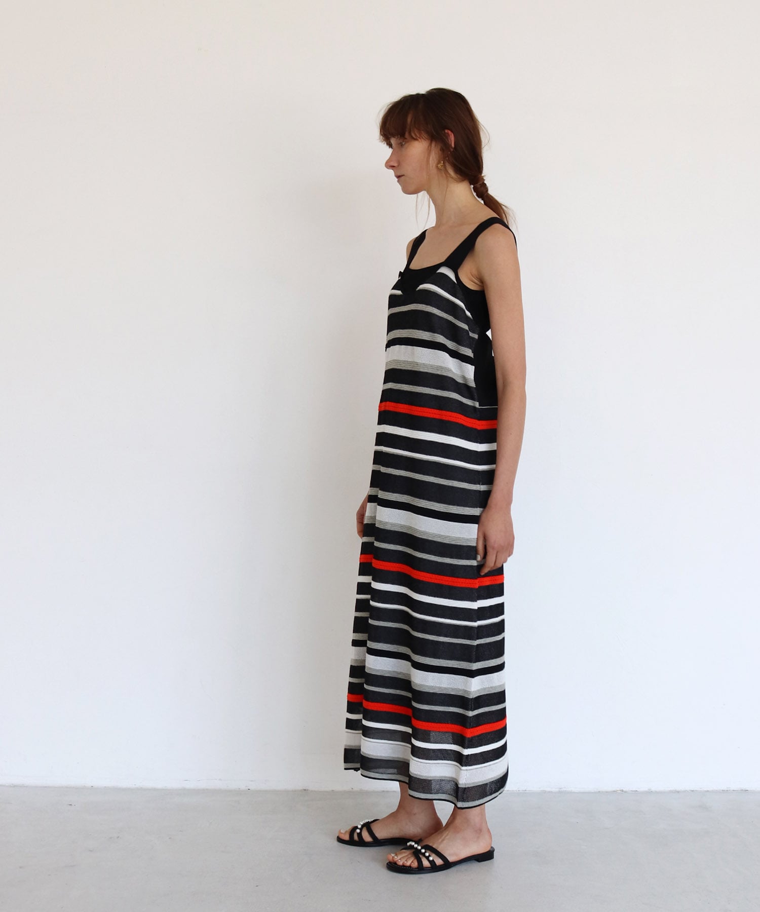 multi border summer knit dress