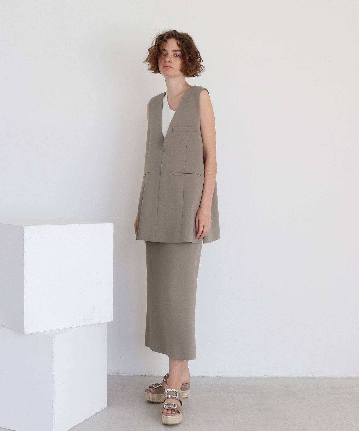 double cross pencil skirt