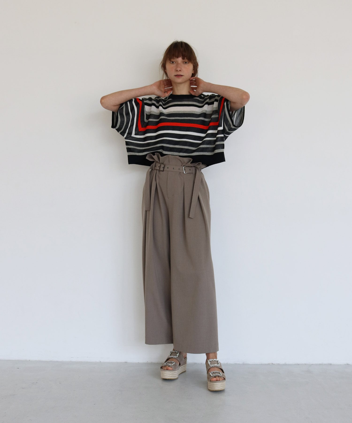 T/R stretch baggy pants