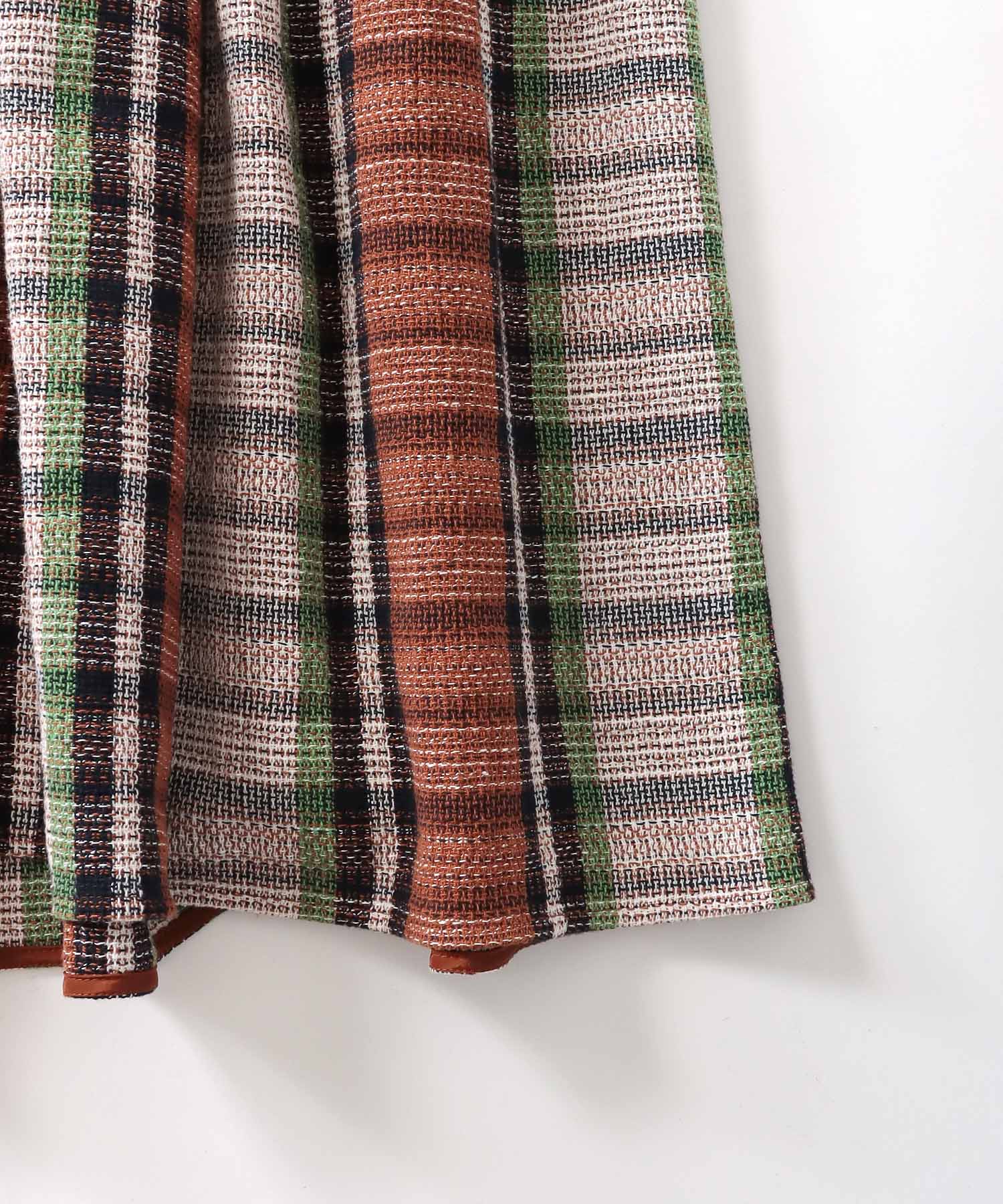slub check switching dress