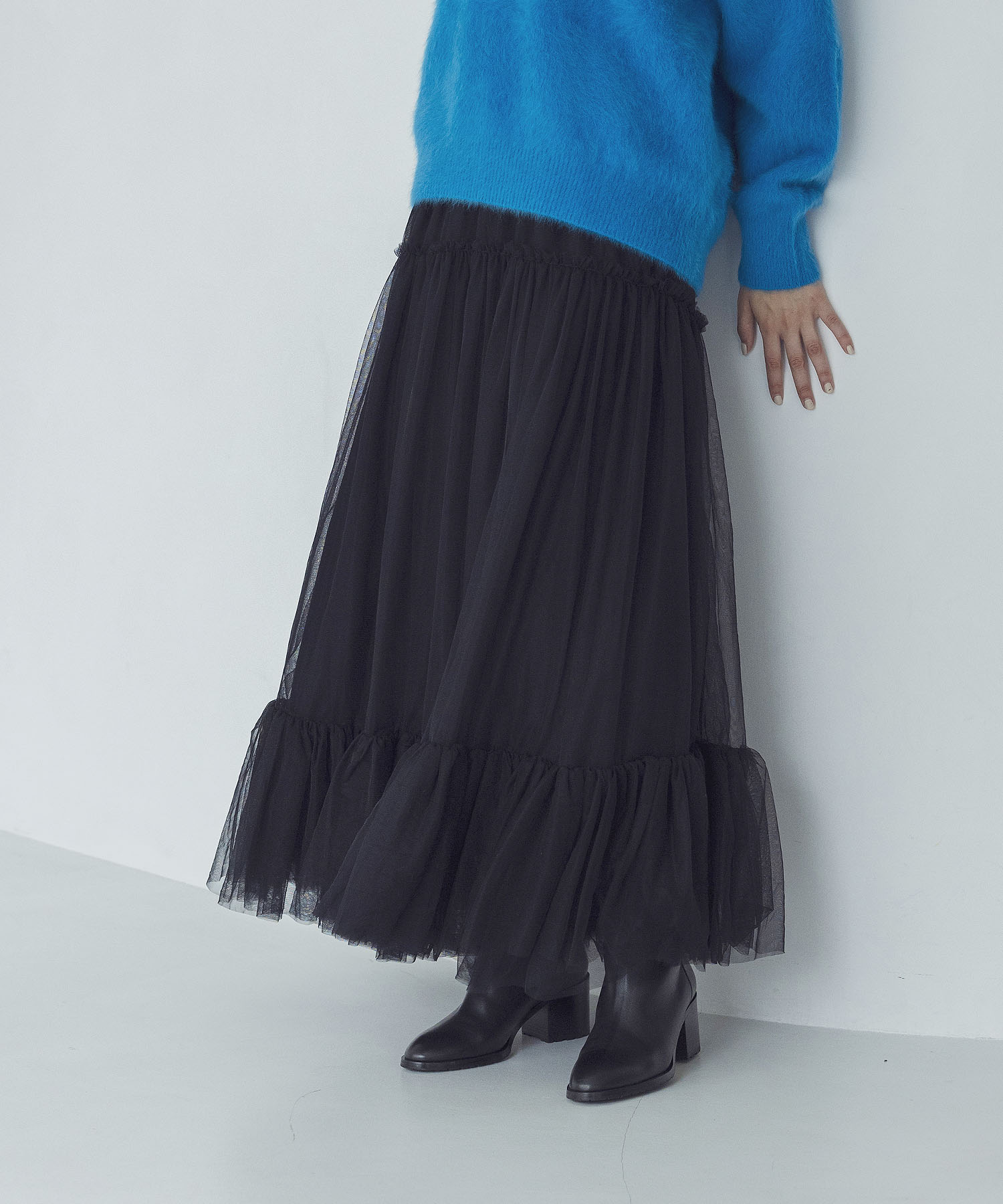 tulle gathered skirt