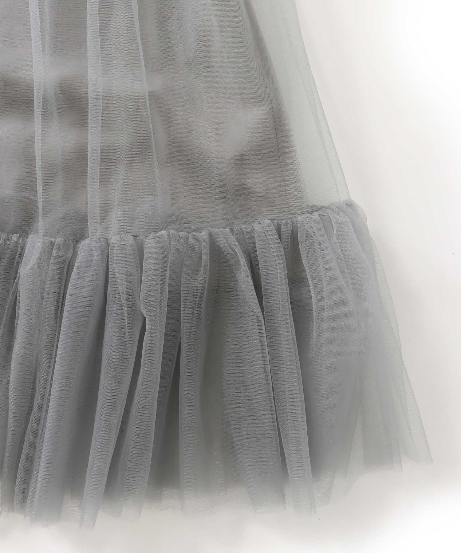 tulle gathered skirt