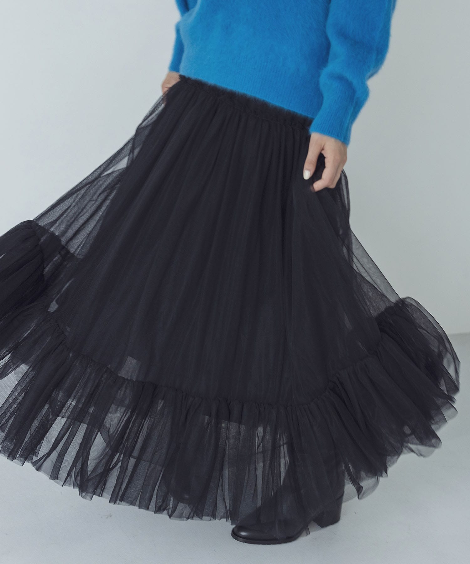 tulle gathered skirt