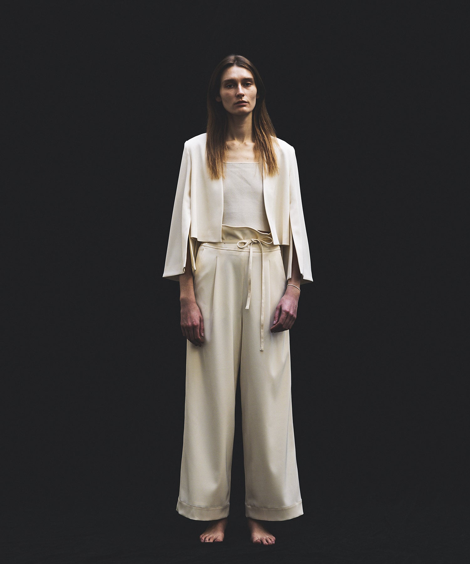 2way back lace up wide pants | AND ON JIONE STORE(アンドオン