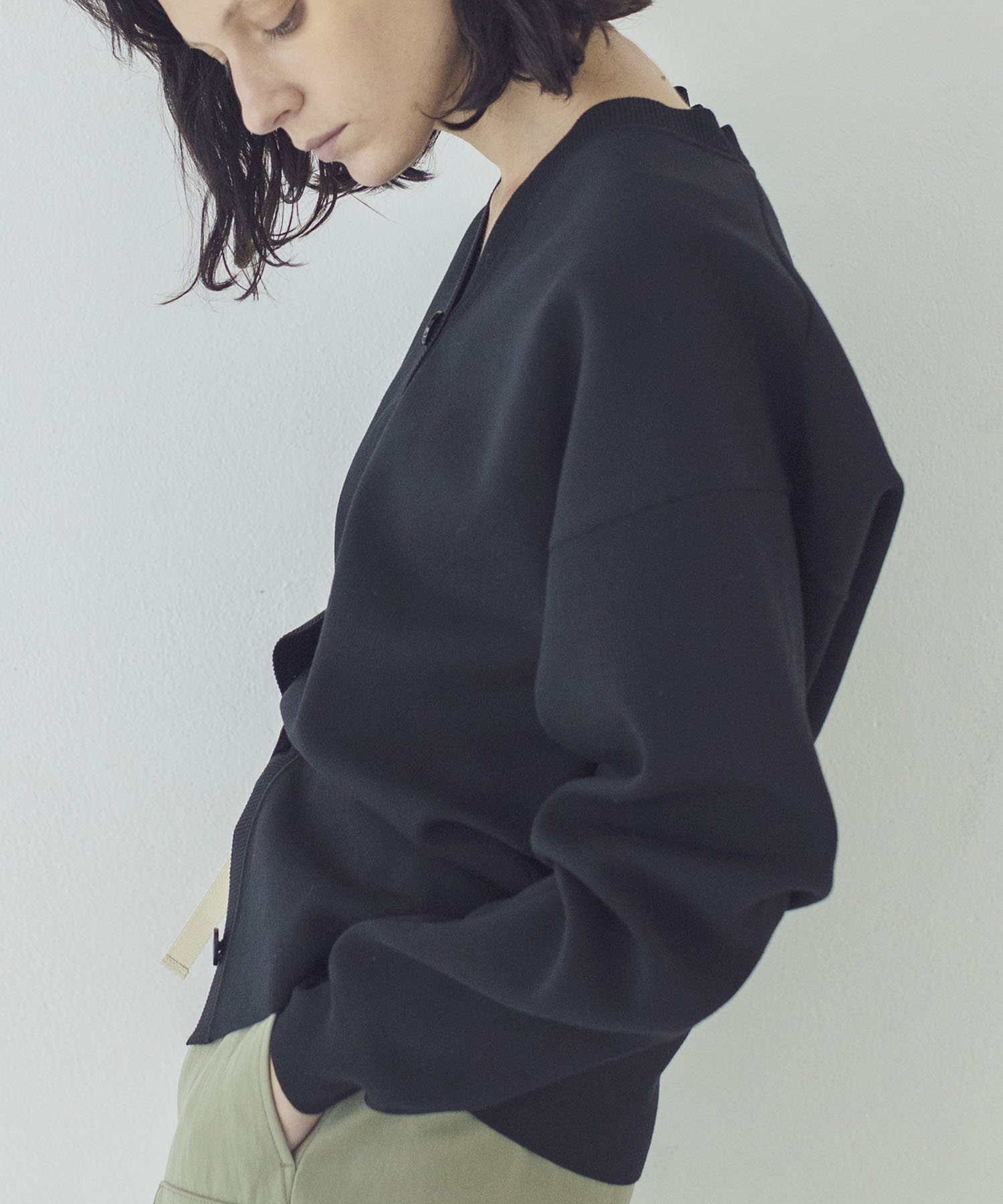 cotton nylon cocoon cardigan | AND ON JIONE STORE（アンドオン 