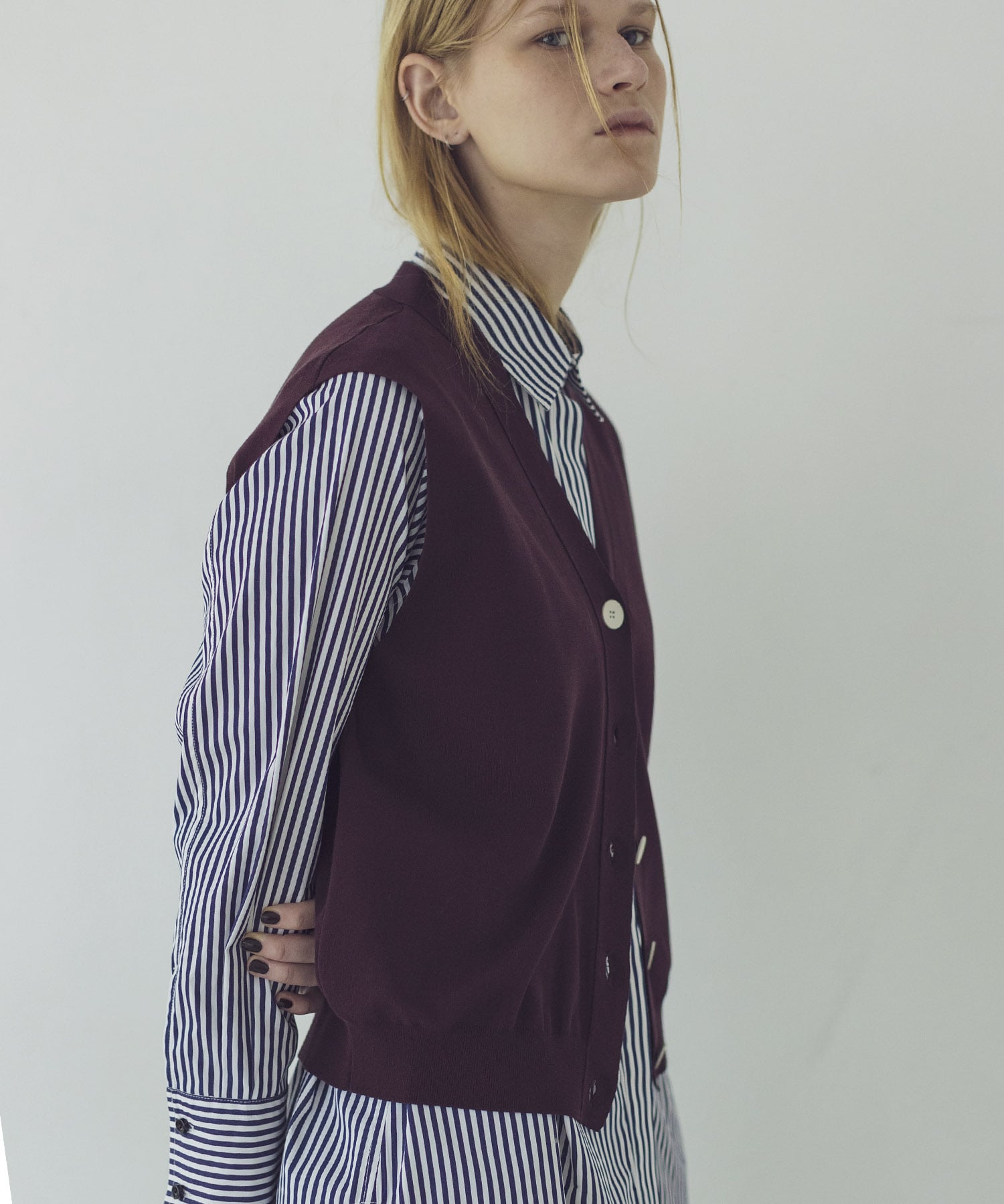 cotton acetate layered vest