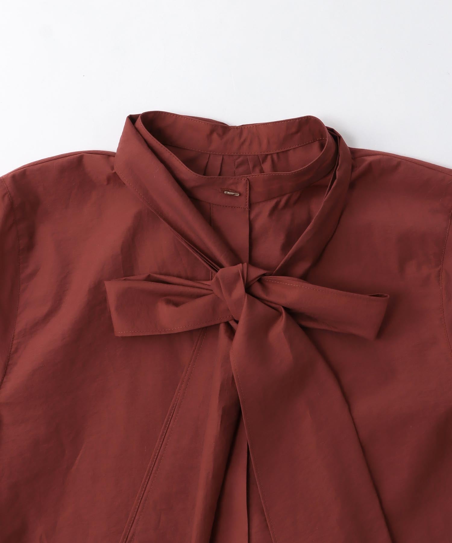 C/N washer taffeta bow tie blouse